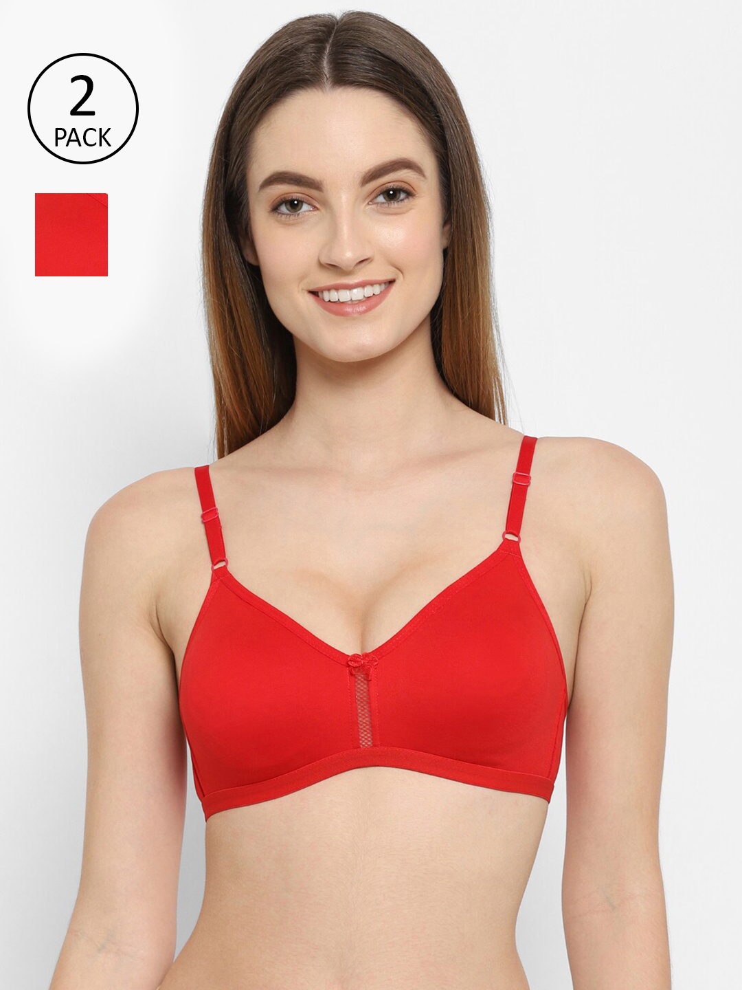 

Floret Pack of 2 Red T-shirt Bra Katrina_Red-Red