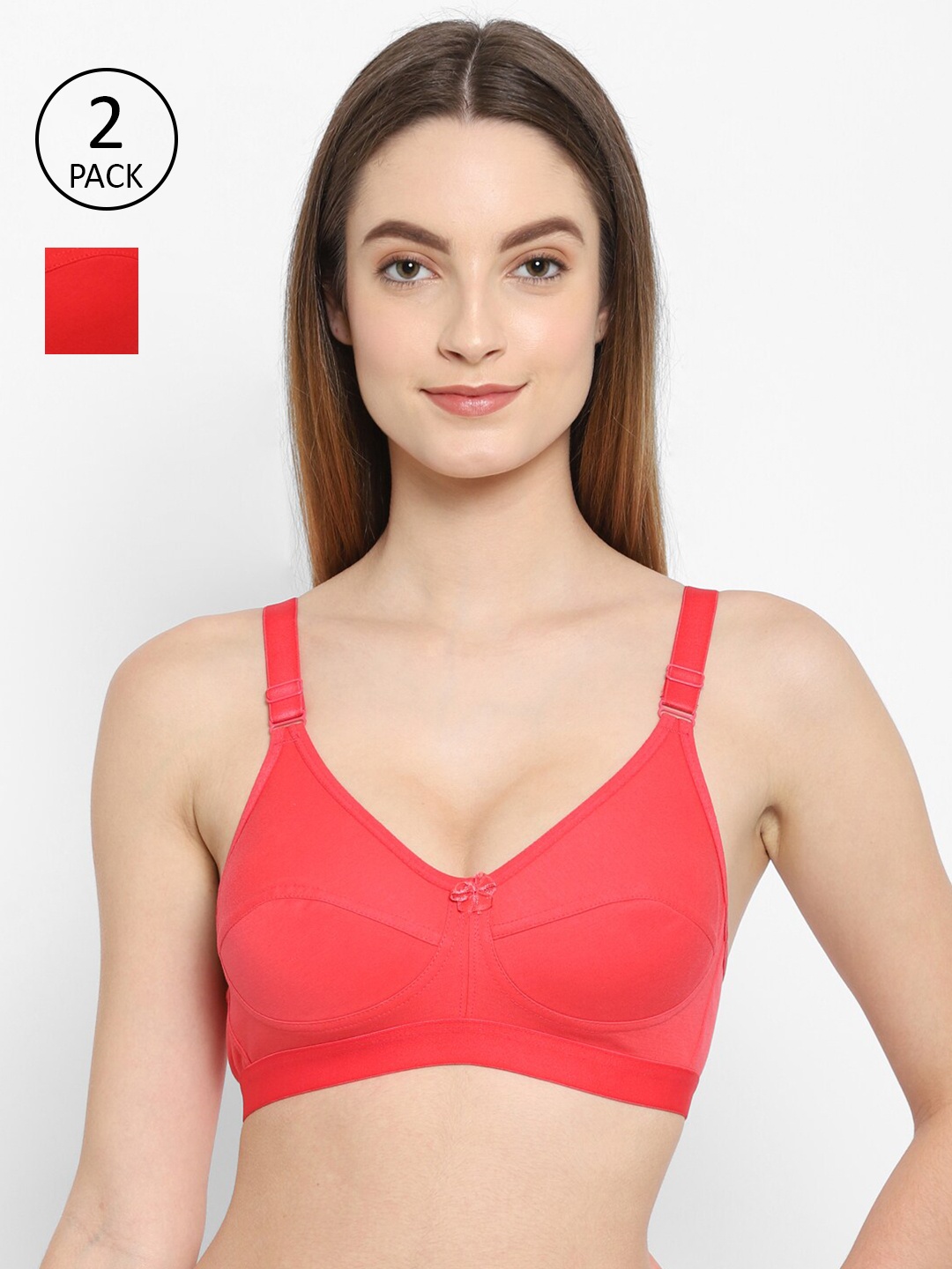 

Floret Pink & Red Pack Of 2 High Support T-Shirt Bra