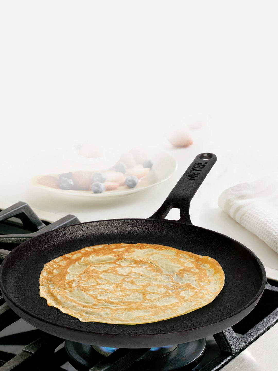 

MEYER Black Pre-Seasoned Cast Iron Flat Dosa Tawa 24 cm