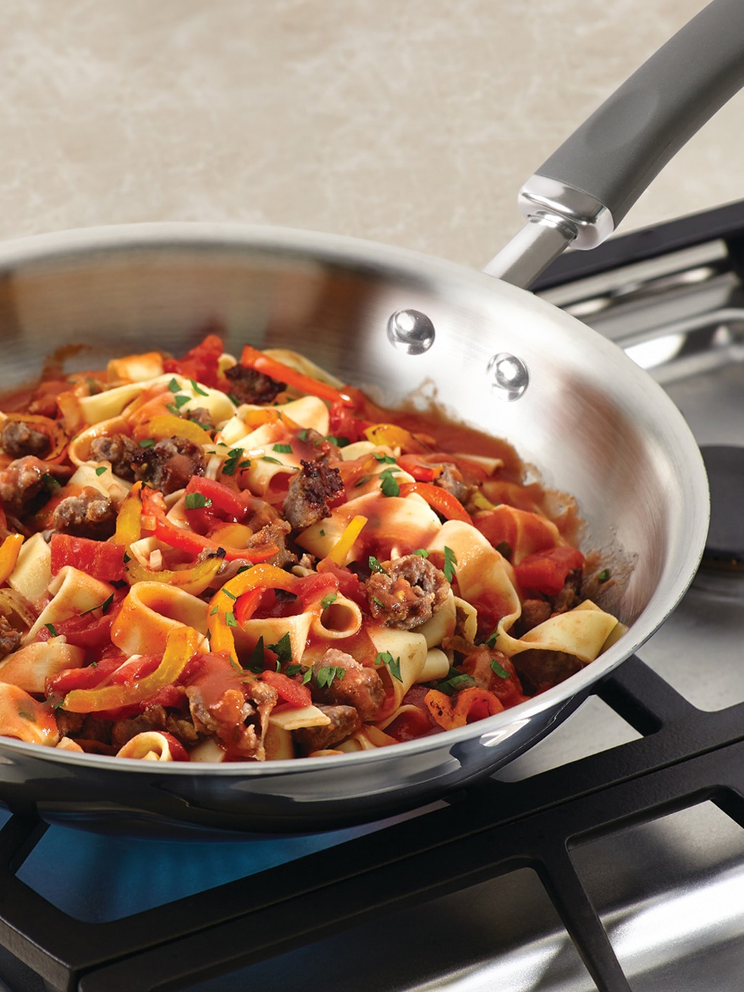

MEYER Silver-Toned Trivantage Stainless Steel Triply Cookware Open Frypan 28 cm