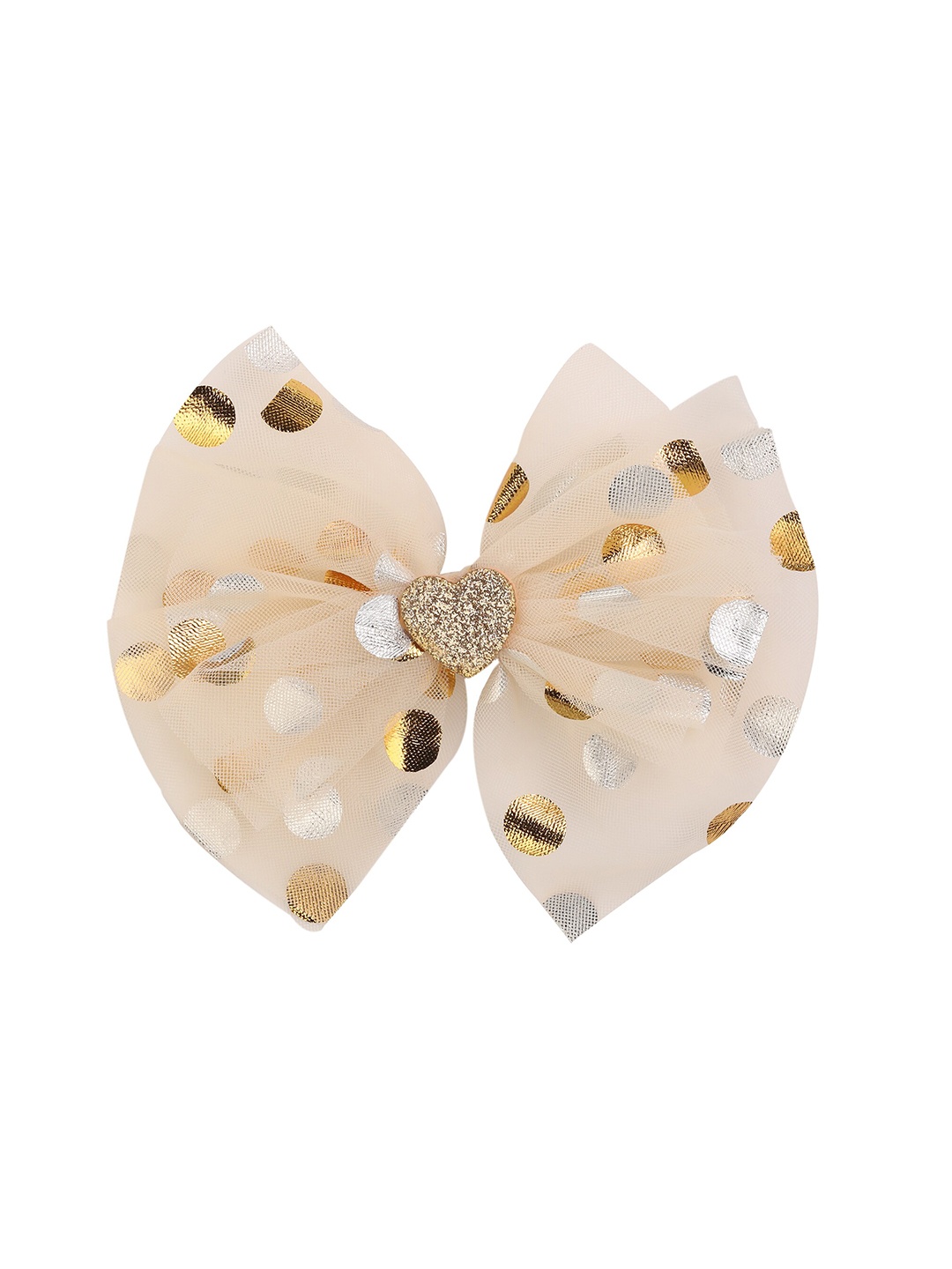 

Yellow Bee Girls Beige & Gold-Toned Bow Embellished Alligator Hair Clip