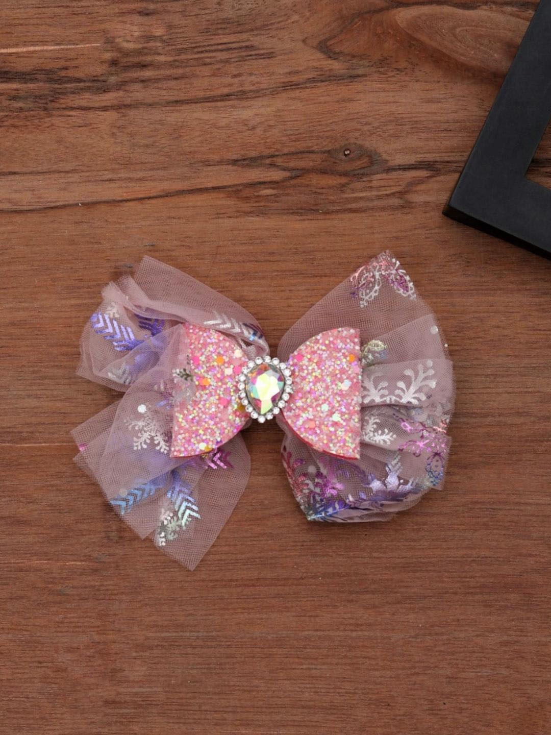 

Yellow Bee Girls Pink & Blue Embellished Alligator Hair Clip