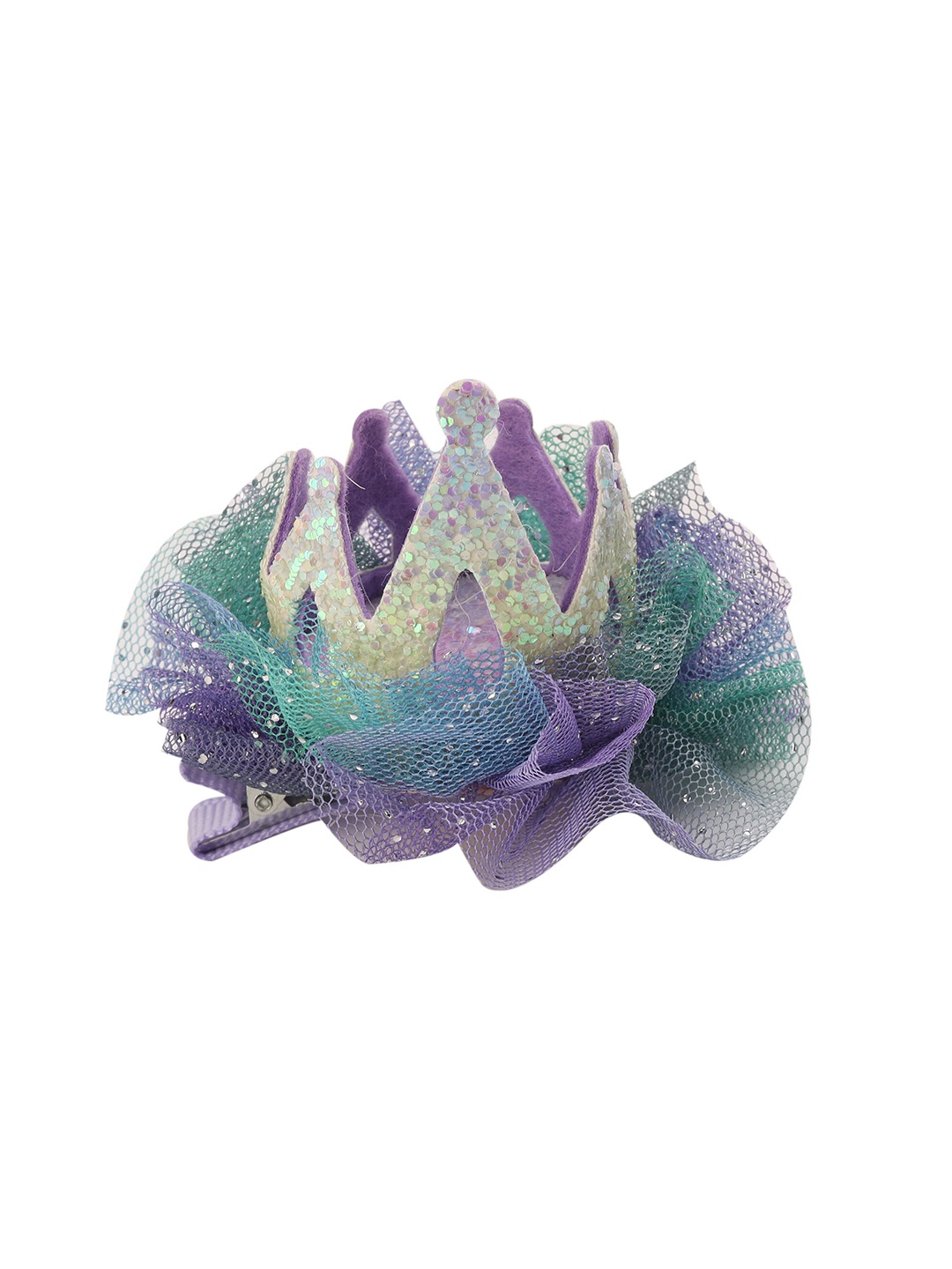 

Yellow Bee Girls Blue & Silver-Toned Alligator Hair Clip