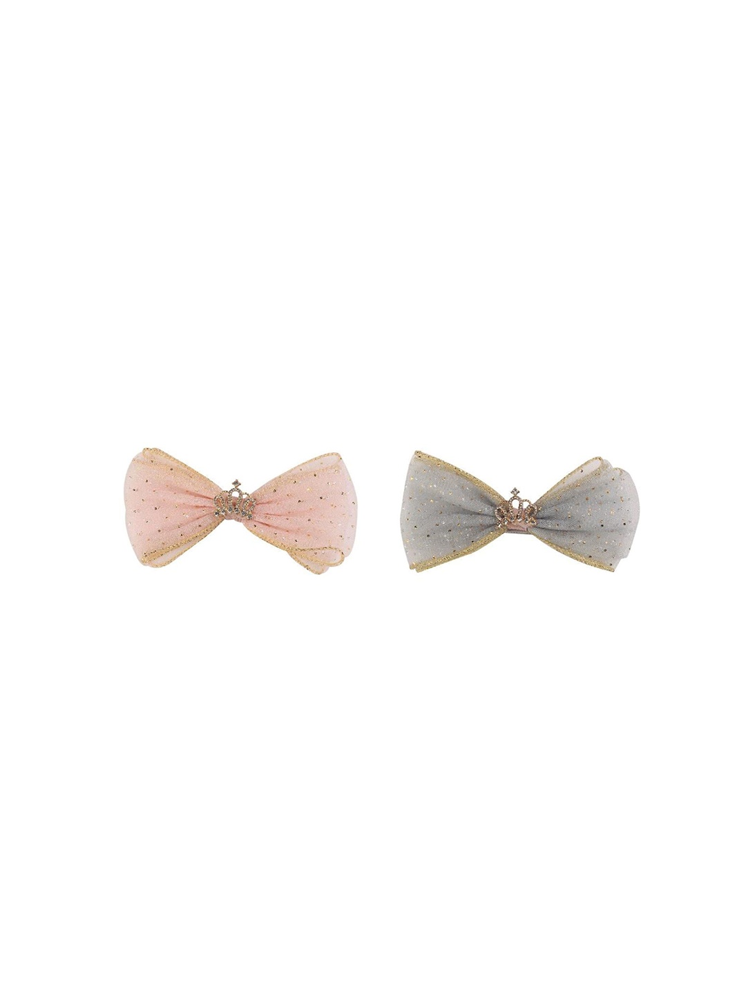

Yellow Bee Girls Set Of 2 Pink & Grey Bee Bow Shimmer Alligator Hair Clip