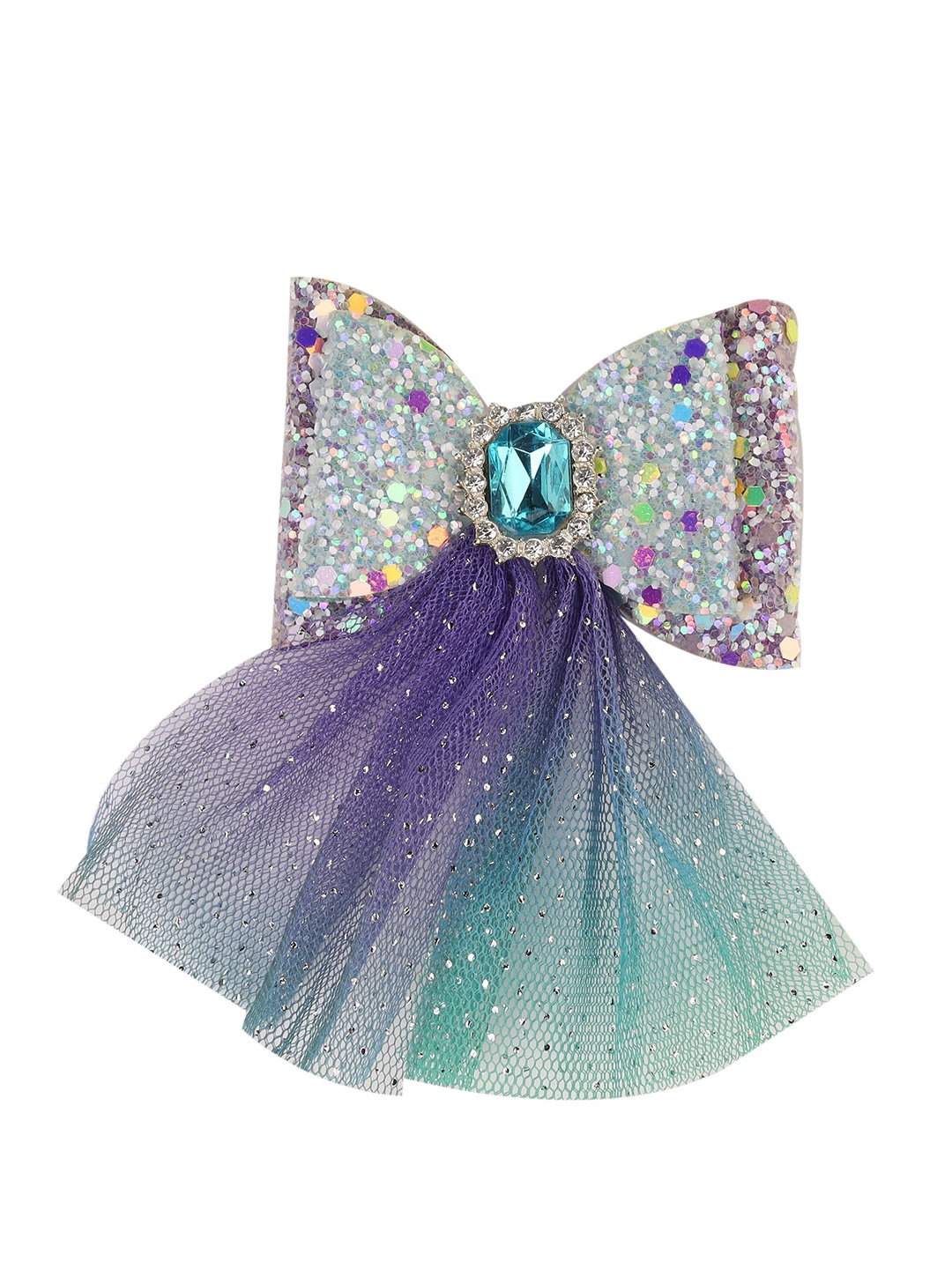 

Yellow Bee Girls Blue & Purple Embellished Alligator Hair Clip