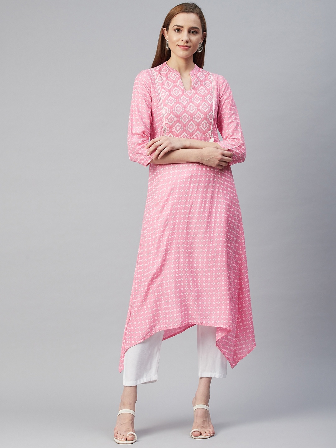 

Rangriti Women Pink Ethnic Motifs Printed Kurta