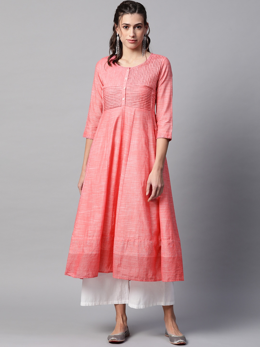 

Rangriti Women Pink Anarkali Kurta