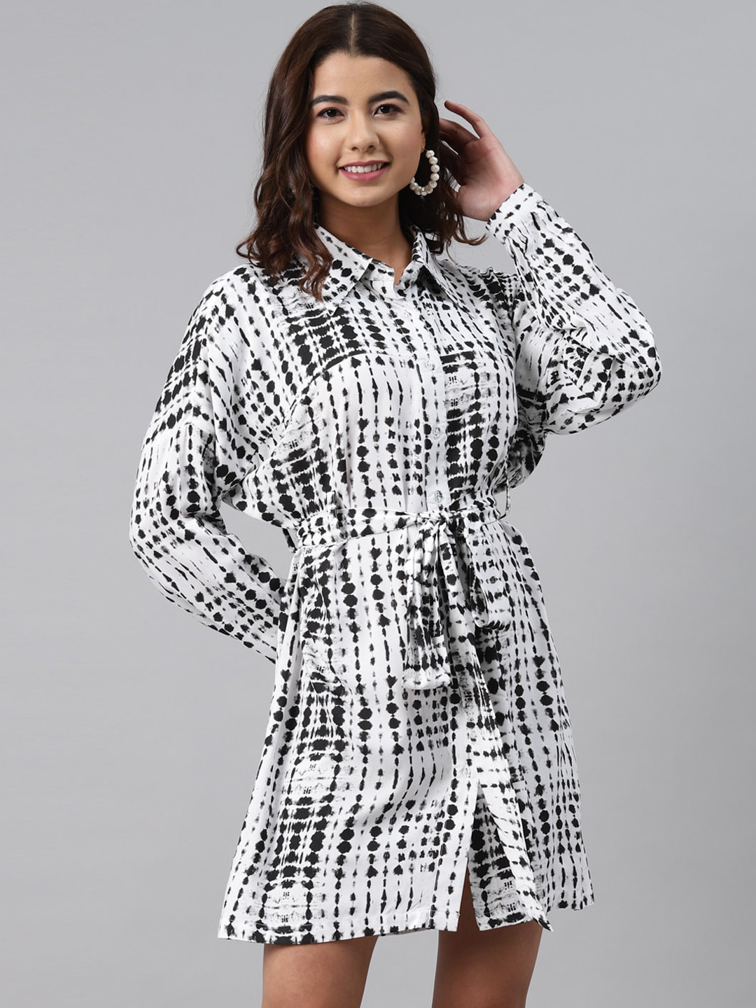 

GERUA Black & White Shirt Dress