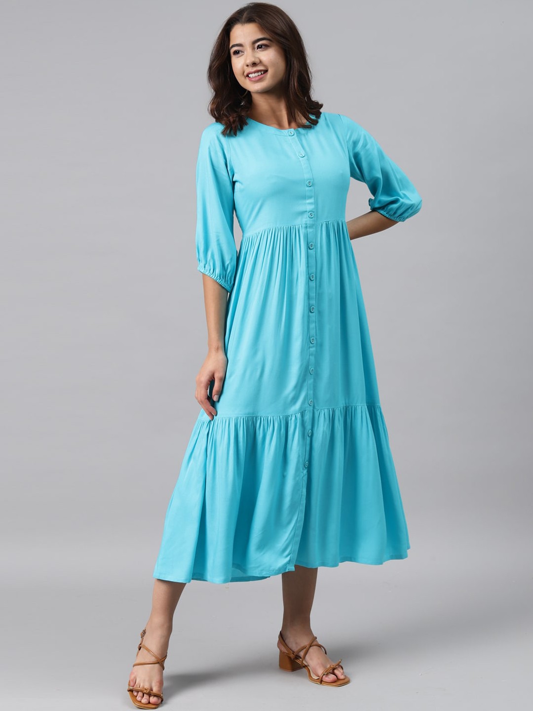 

GERUA Blue A-Line Midi Dress