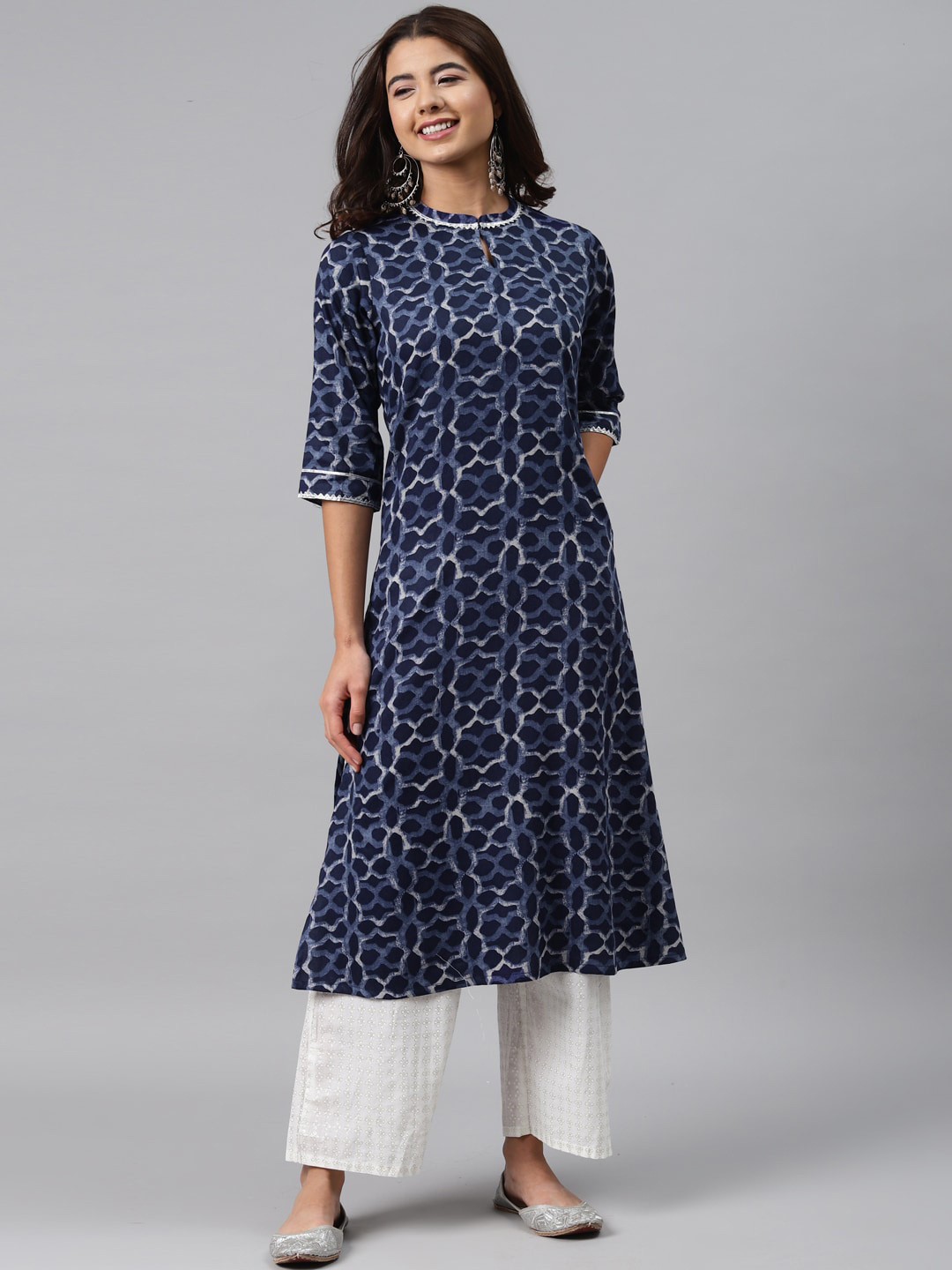 

GERUA Women Blue Cotton Printed Kurta