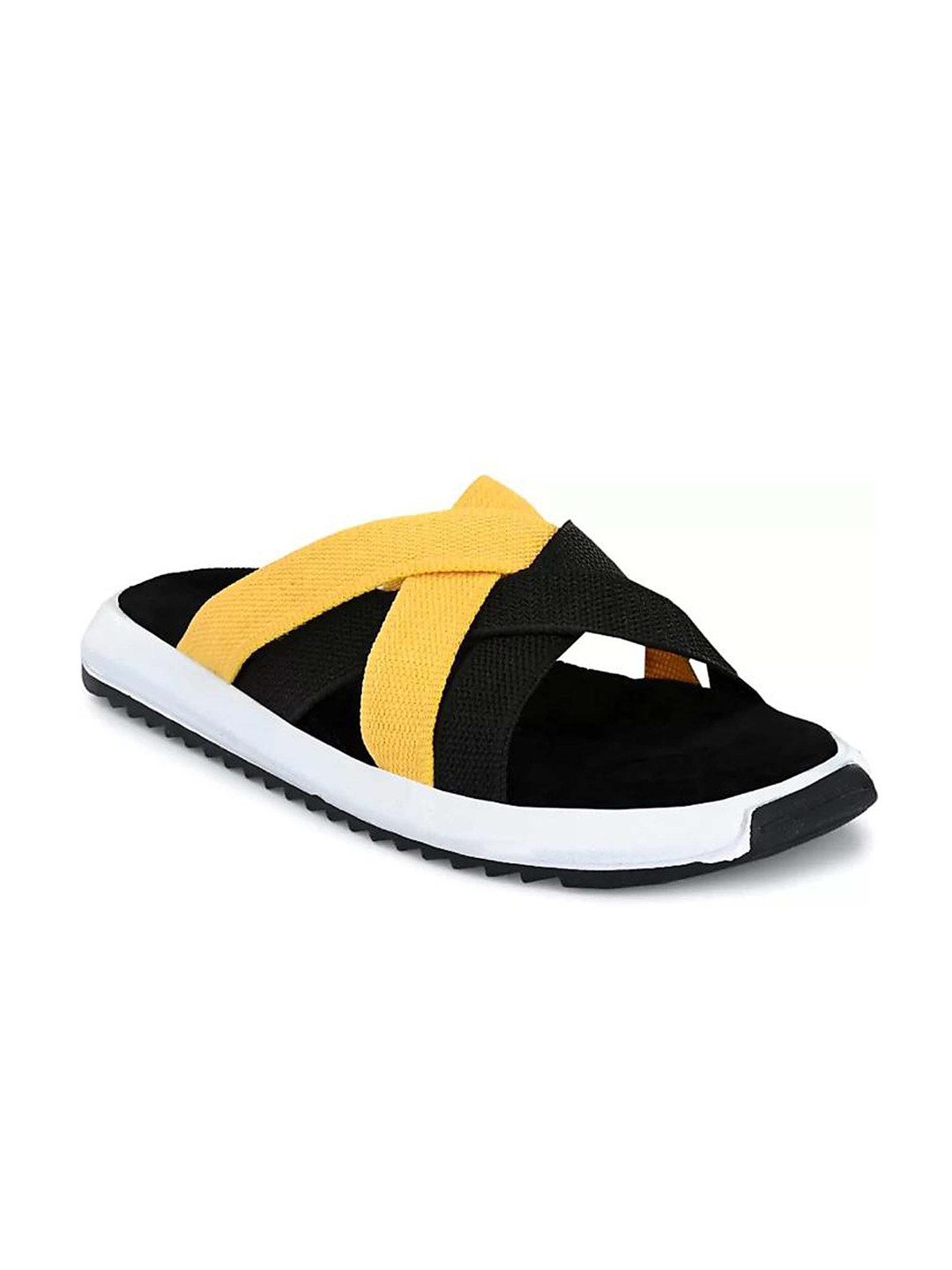 

Ferraiolo Men Black & yellow Colourblocked Sliders