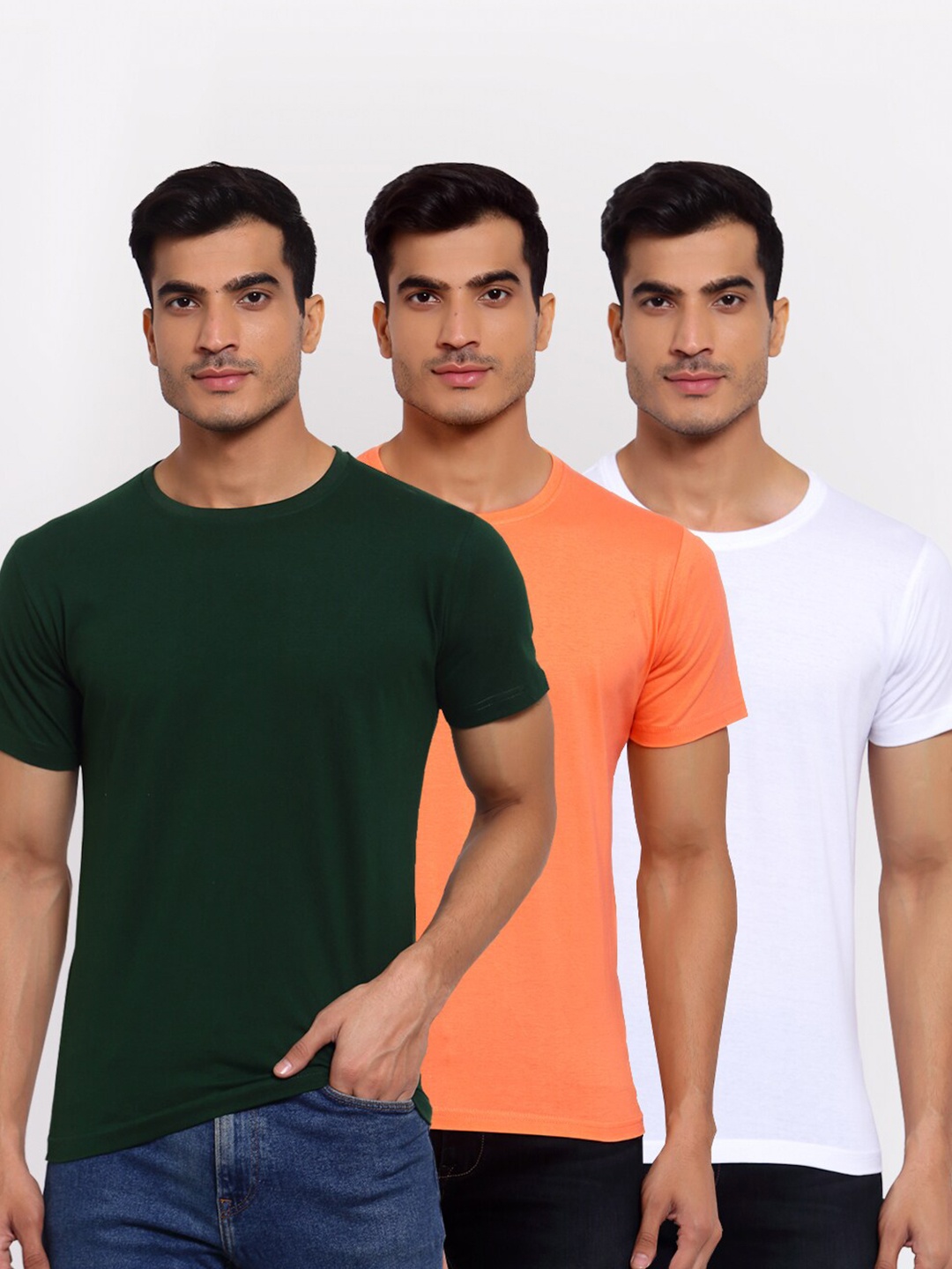 

FERANOID Men Pack Of 3 Multicoloured T-shirts, Multi