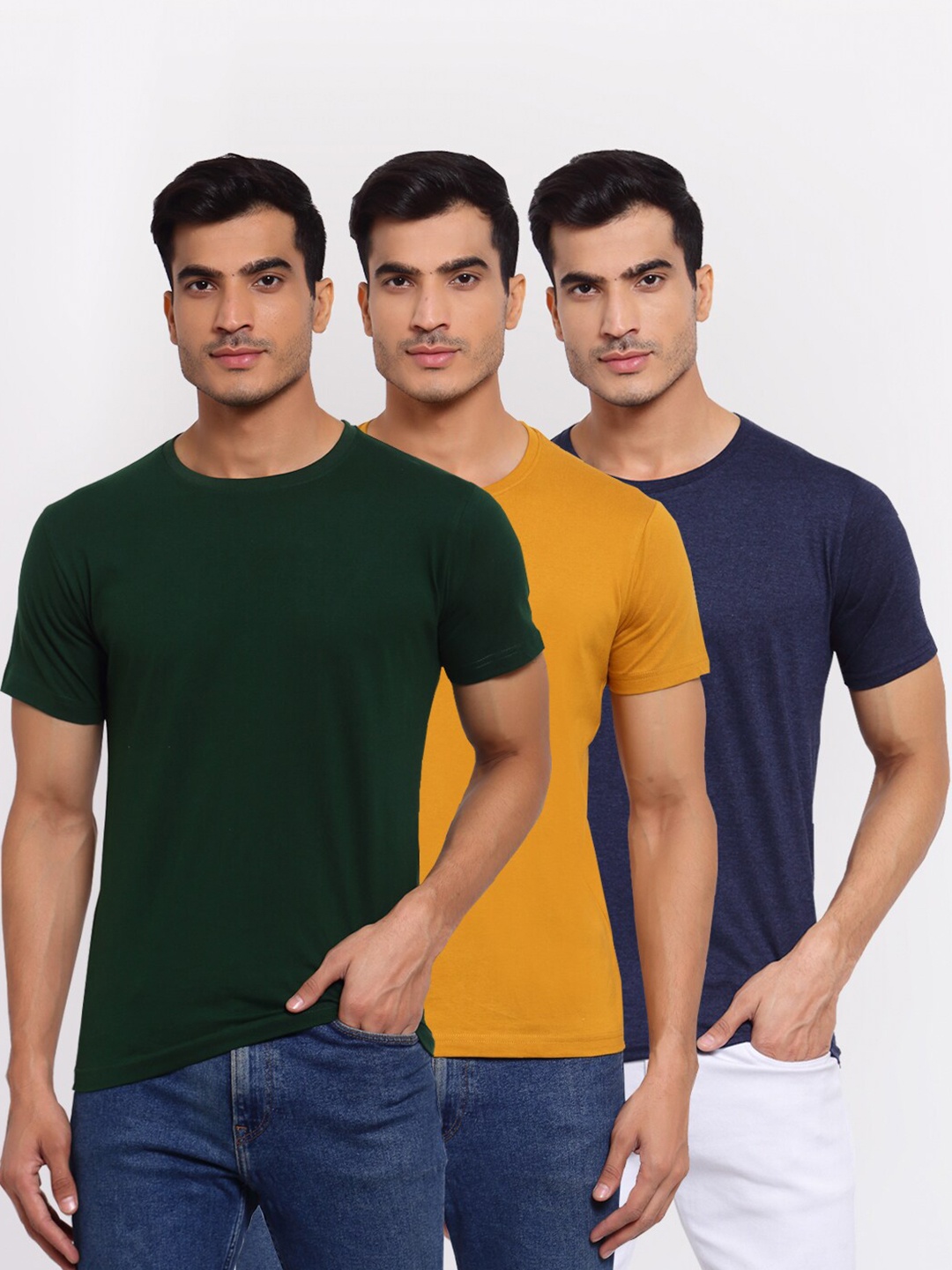 

FERANOID Men Pack of 3 T-shirt, Green