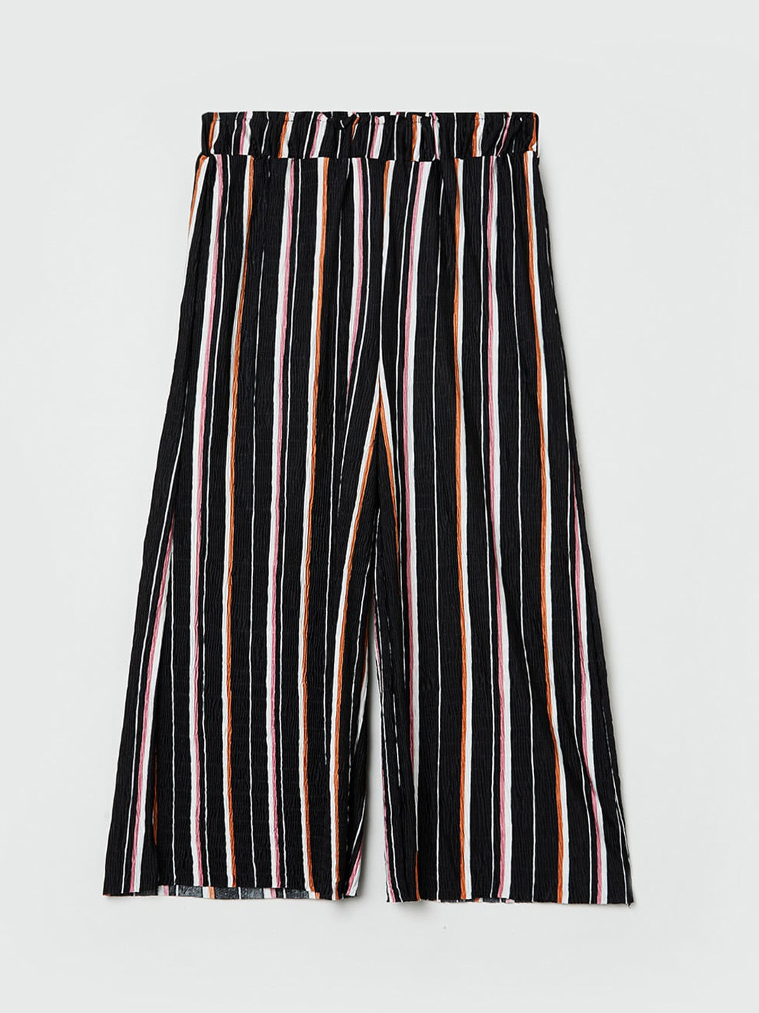 

max Girls Black Striped Culottes Trousers