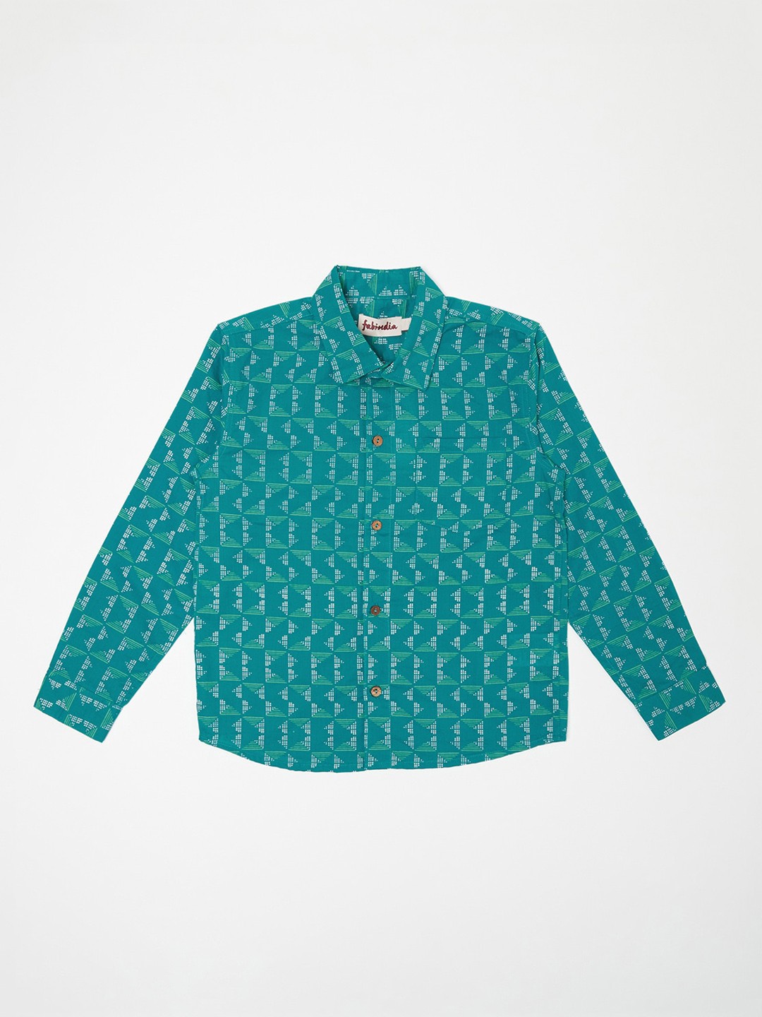

Fabindia Boys Blue Opaque Printed Casual Shirt