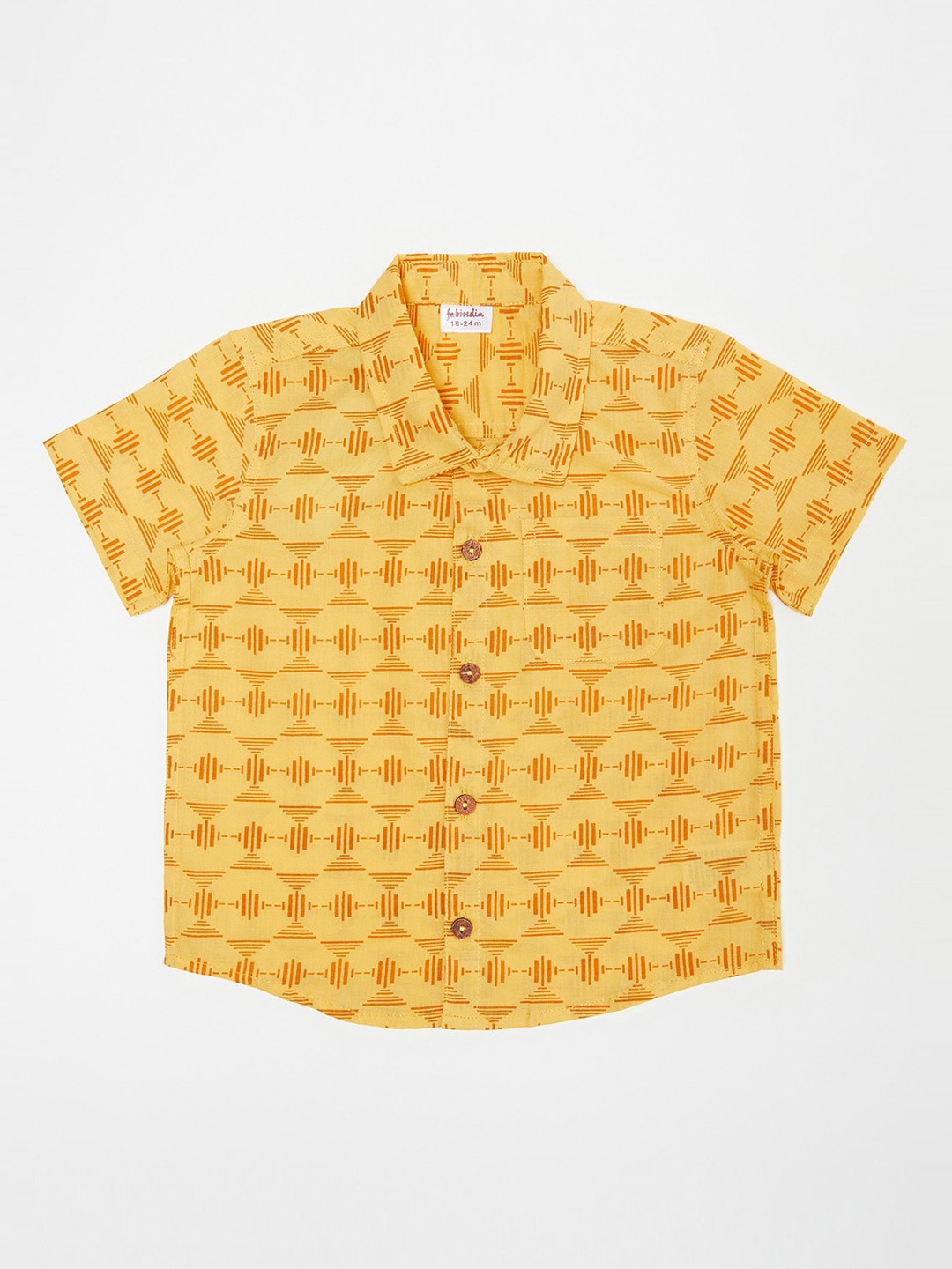 

Fabindia Boys Yellow Opaque Printed Casual Shirt
