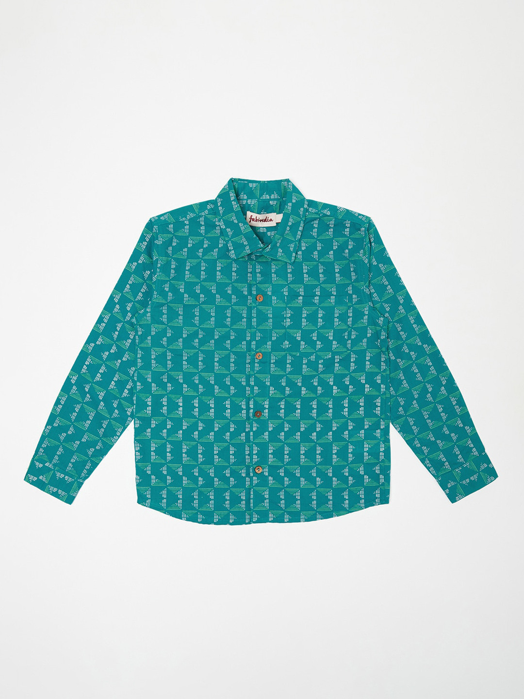 

Fabindia Boys Blue Opaque Printed Casual Shirt
