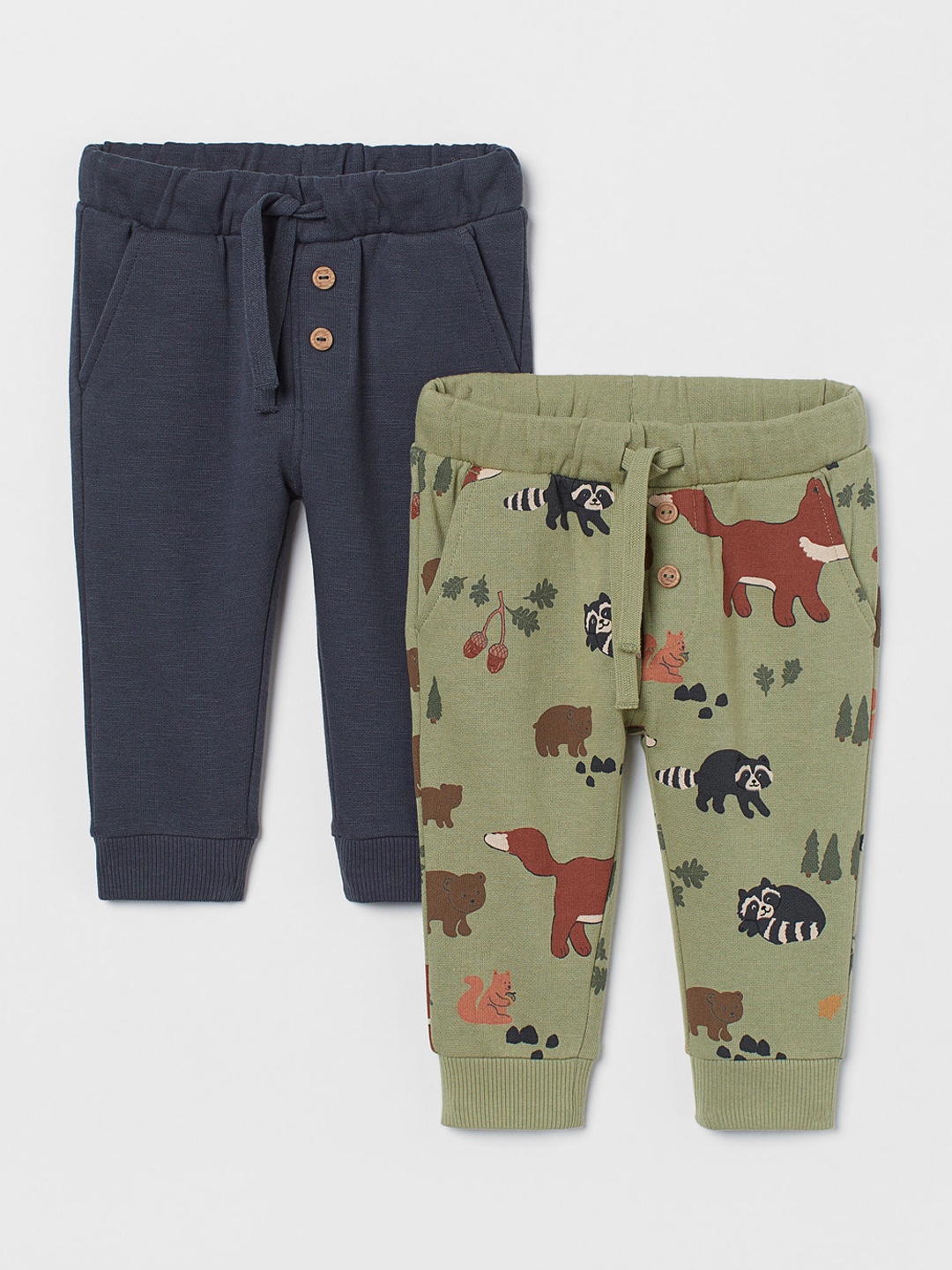 

H&M Kids Boys Green & Grey 2-pack cotton joggers