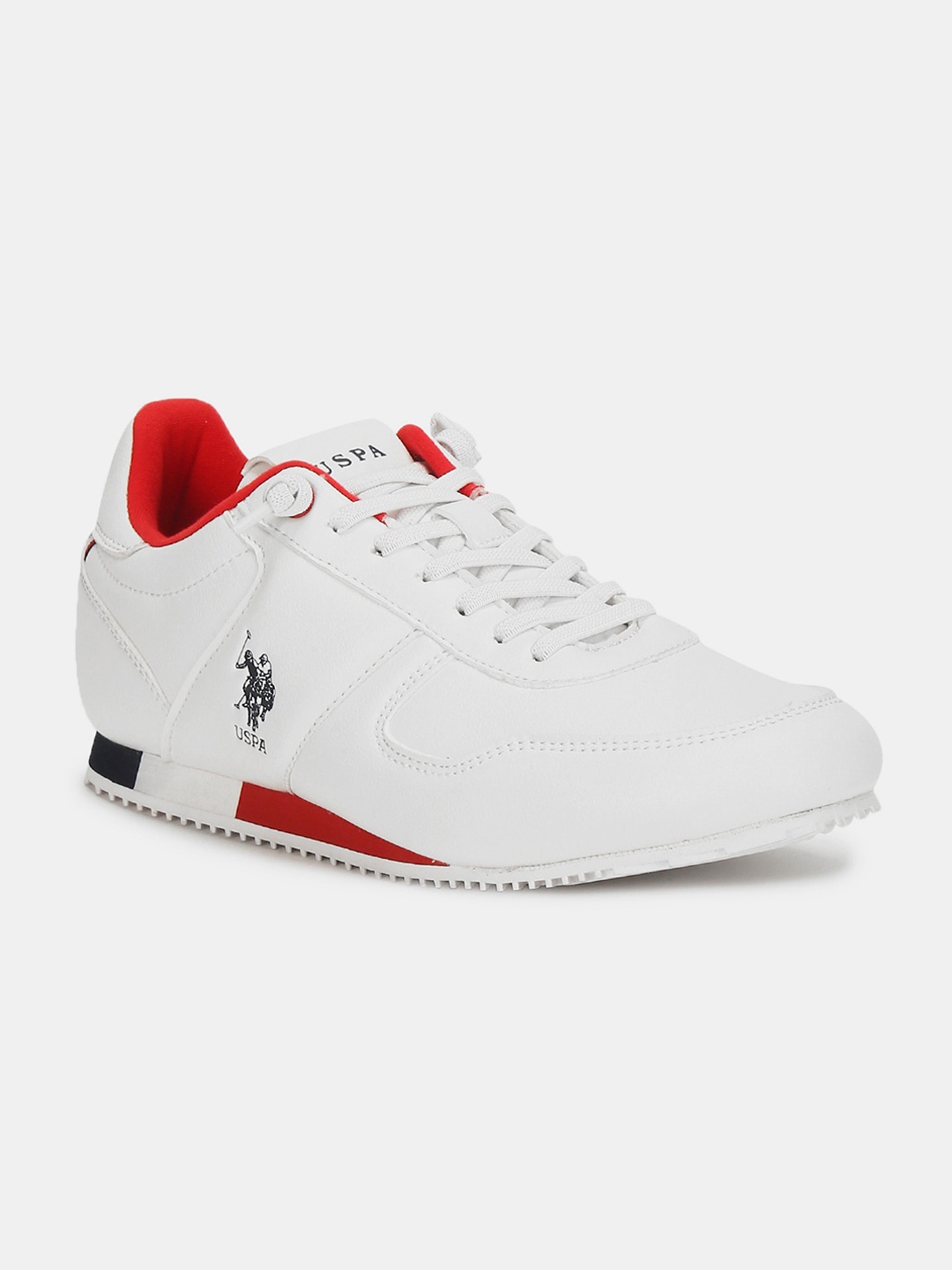 

U S Polo Assn Men White Textured PU Sneakers