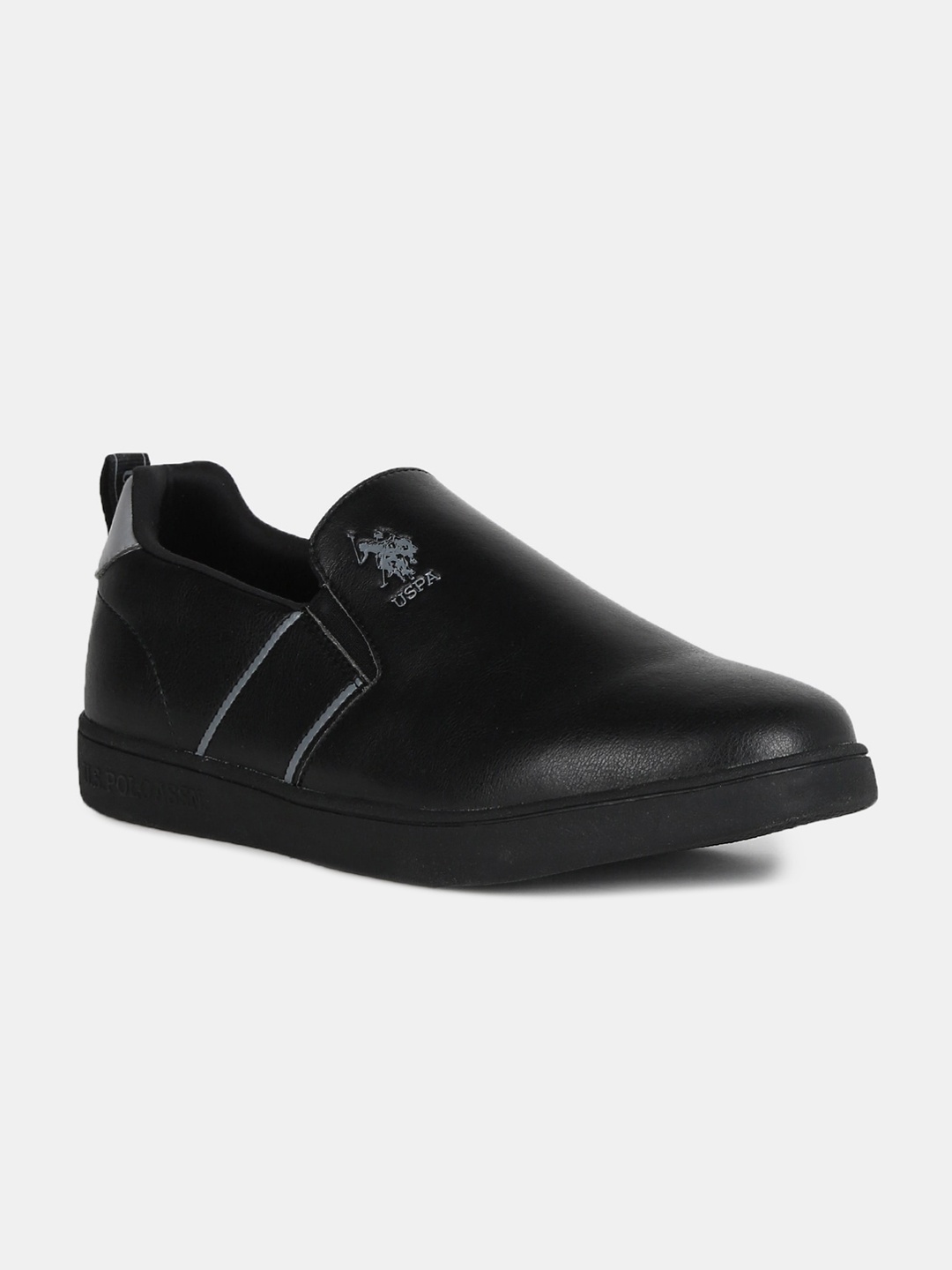 

U S Polo Assn Men Black PU Slip-On Sneakers