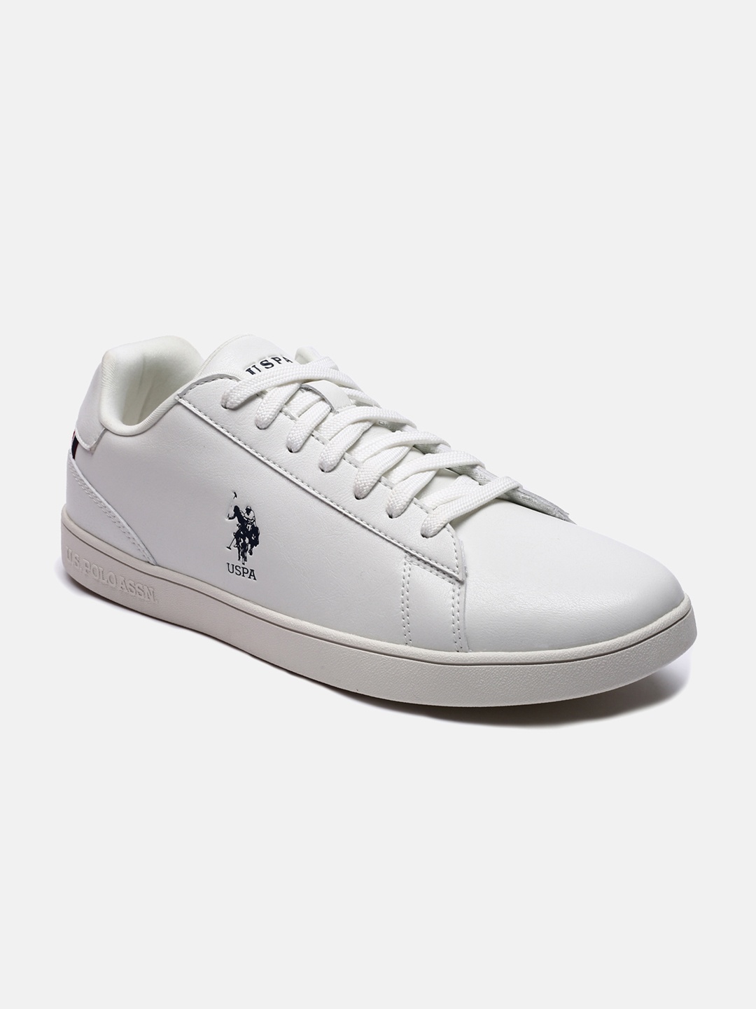 

U S Polo Assn Men White Textured PU Sneakers