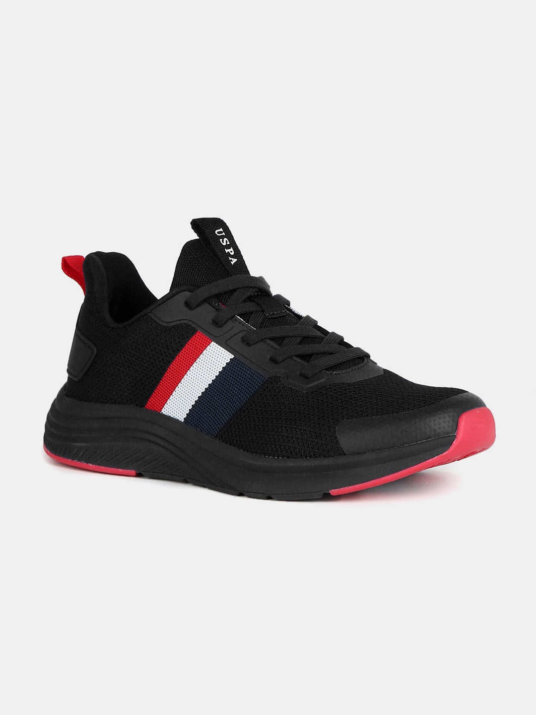 

U.S. Polo Assn. Men Black & Red Striped Sneakers