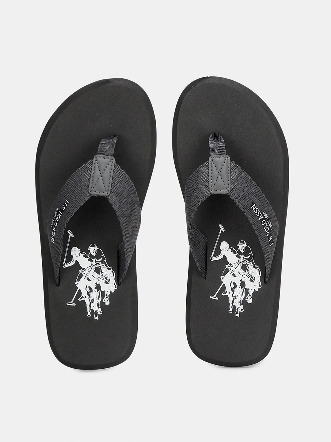 

U S Polo Assn Men Grey & White Printed Thong Flip-Flops