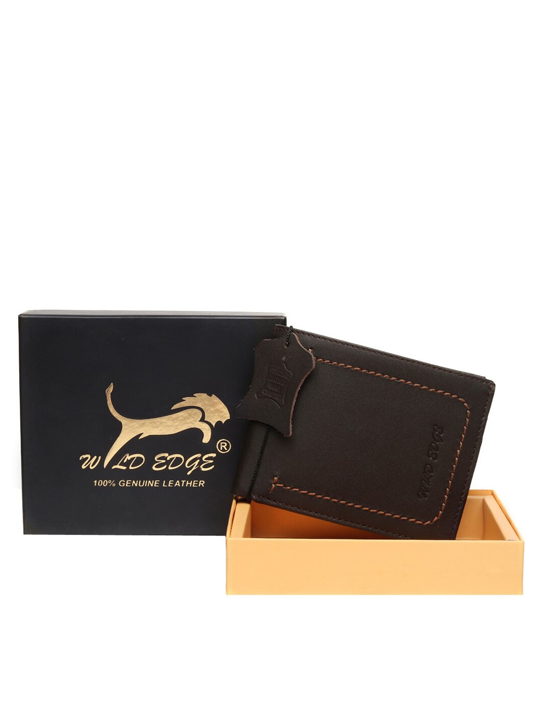 

WILD EDGE Men Brown Leather Two Fold Wallet