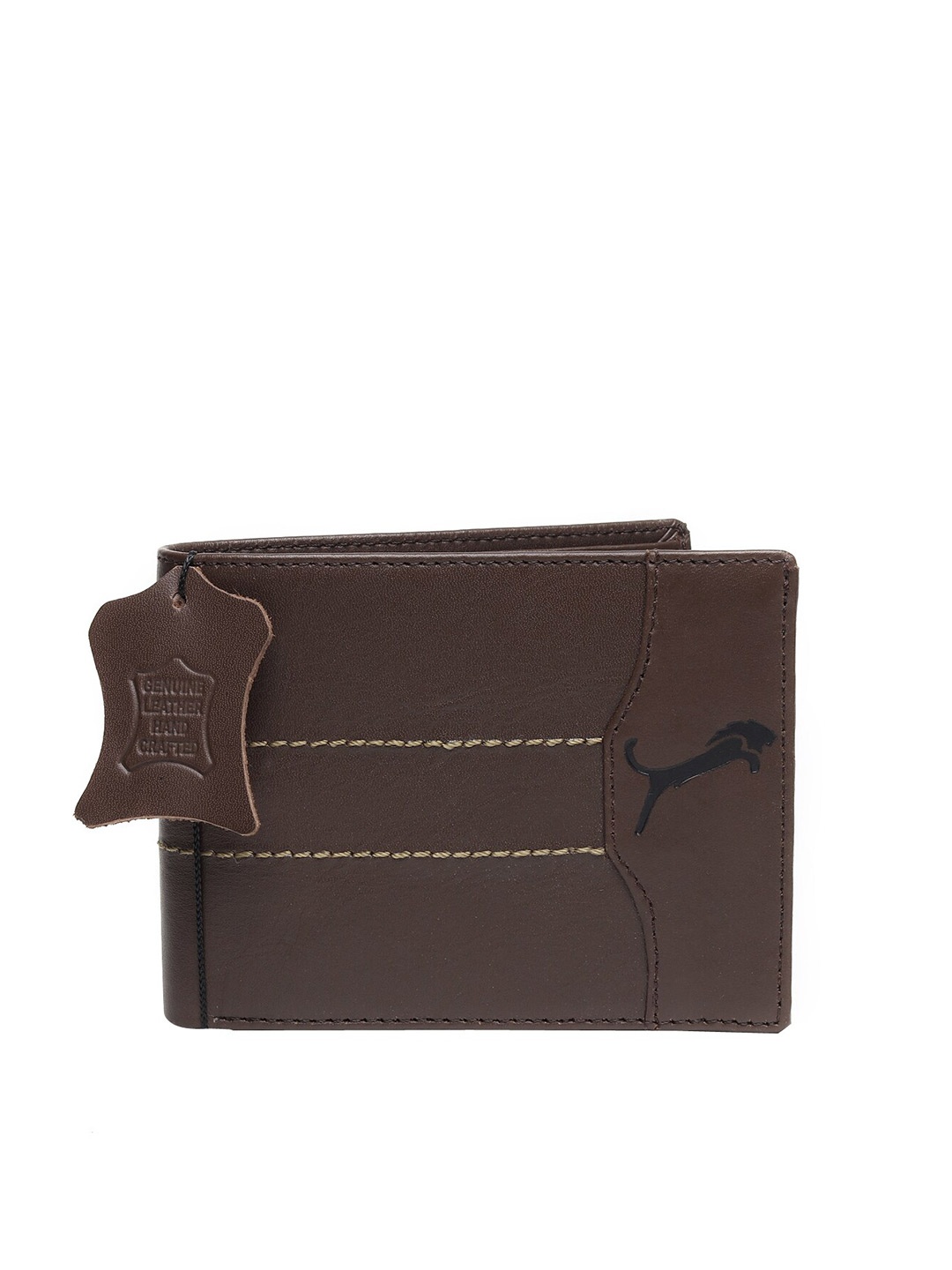 

WILD EDGE Men Brown Textured Leather Two Fold Wallet