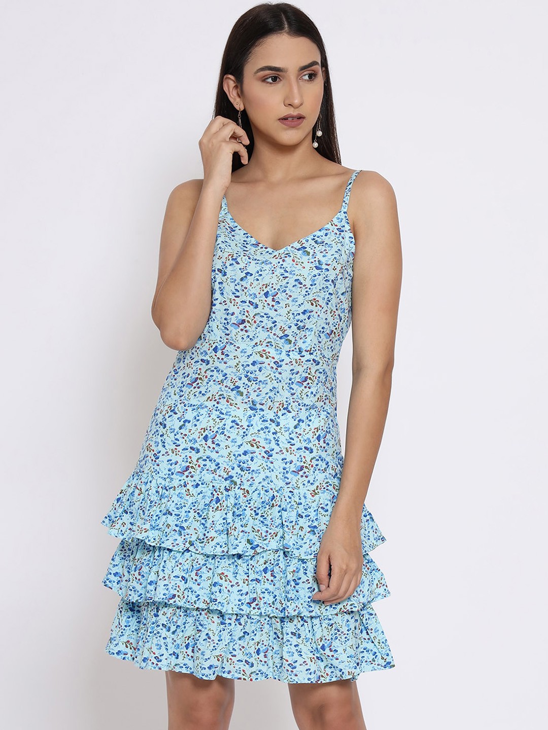 

MARC LOUIS Blue Floral Dress