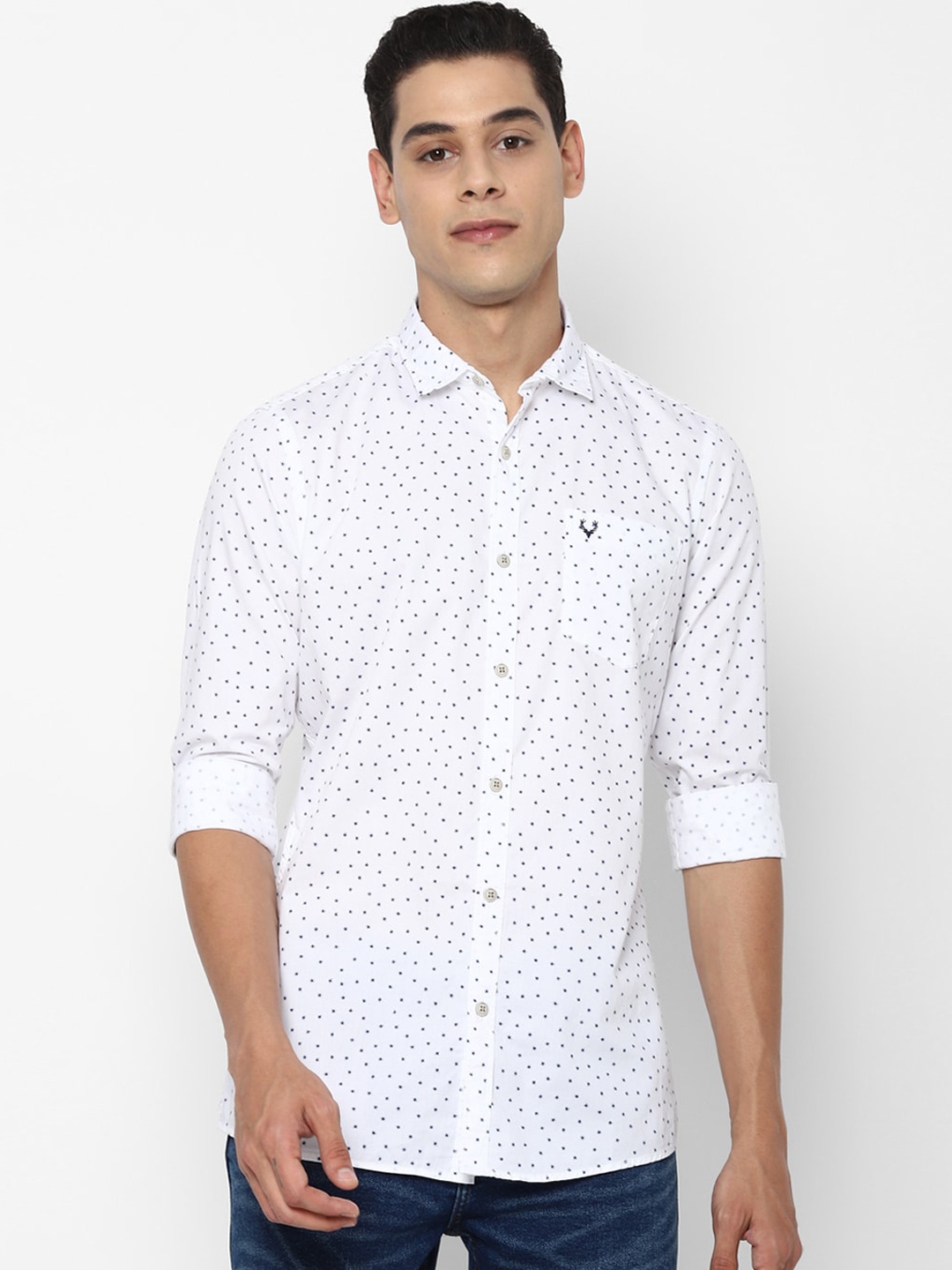 

Allen Solly Sport Men White Opaque Printed Pure Cotton Casual Shirt
