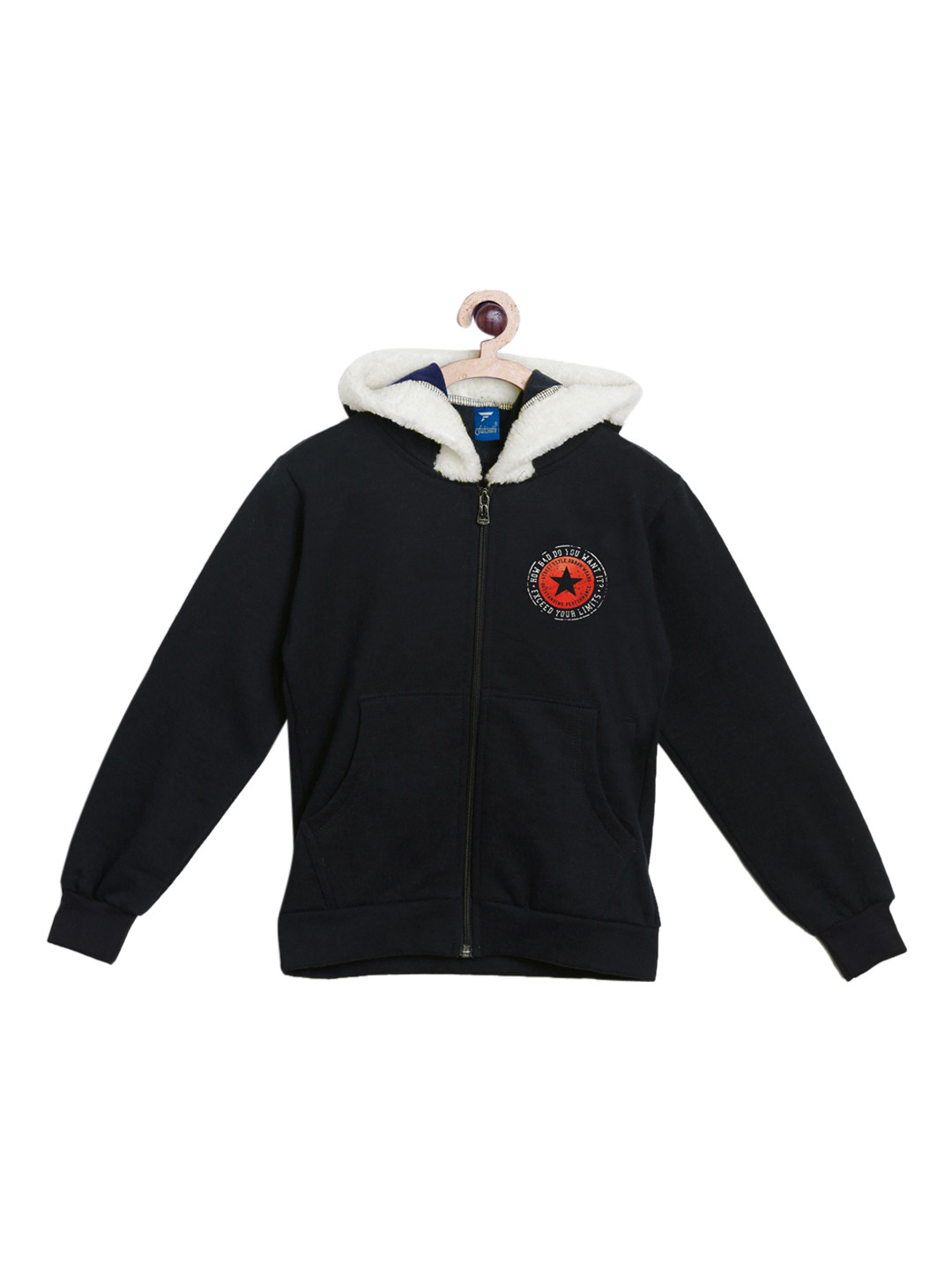 

Fashionable Boys Black Hooded Sweatshirt