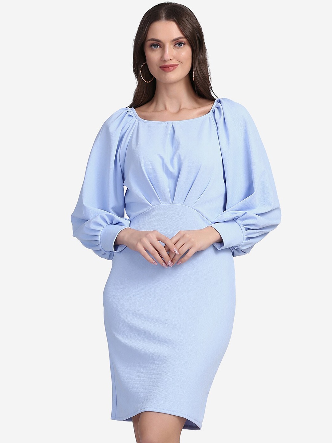 

Sugathari Blue Sheath Dress