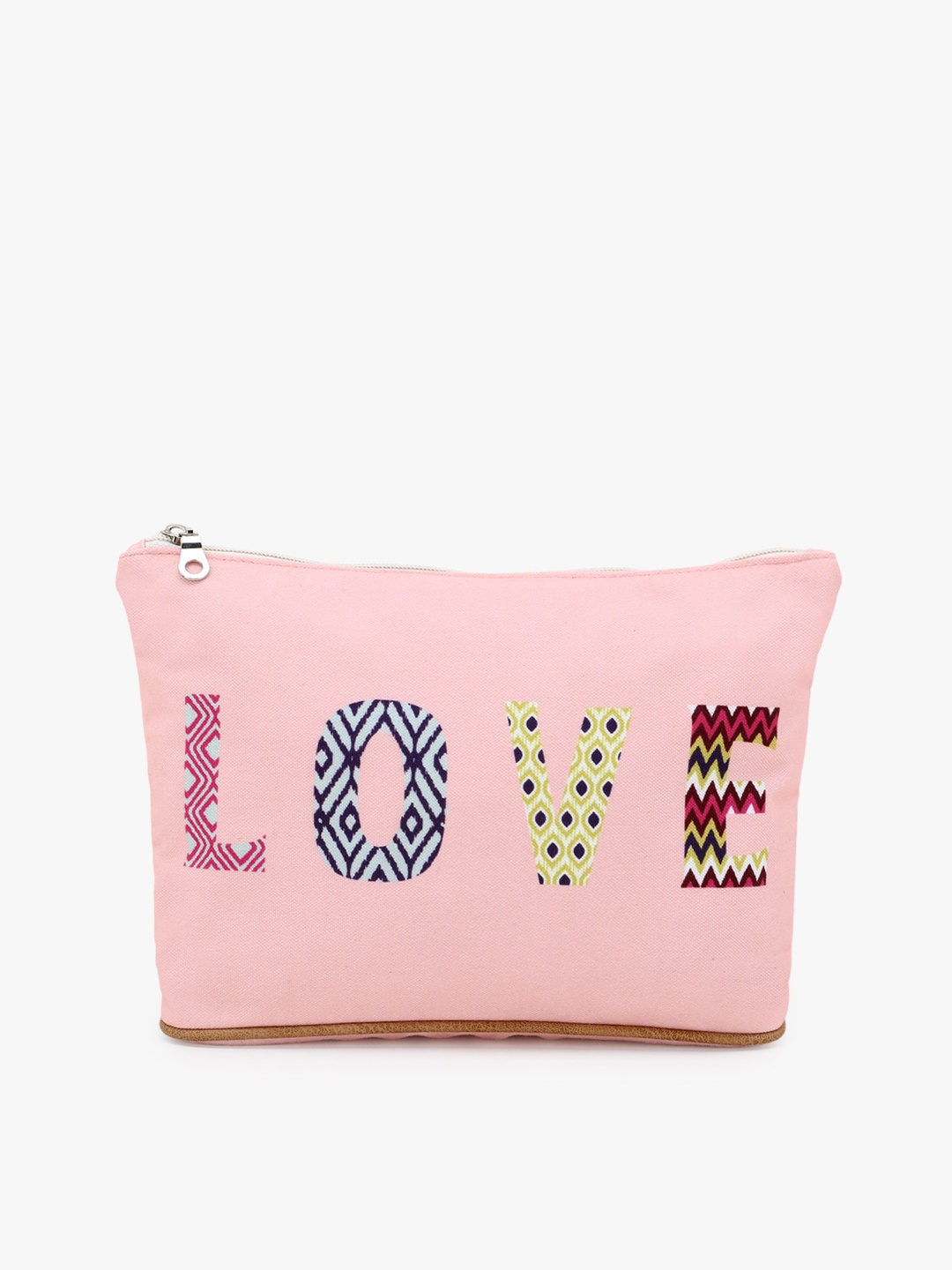 

Anekaant Peach Pink Coloured Printed Travel Pouch
