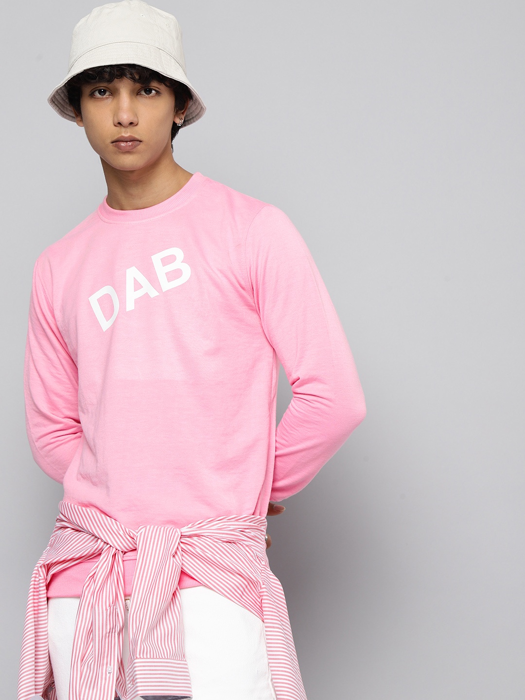 

Kook N Keech Teens Boys Pink Printed Sweatshirt