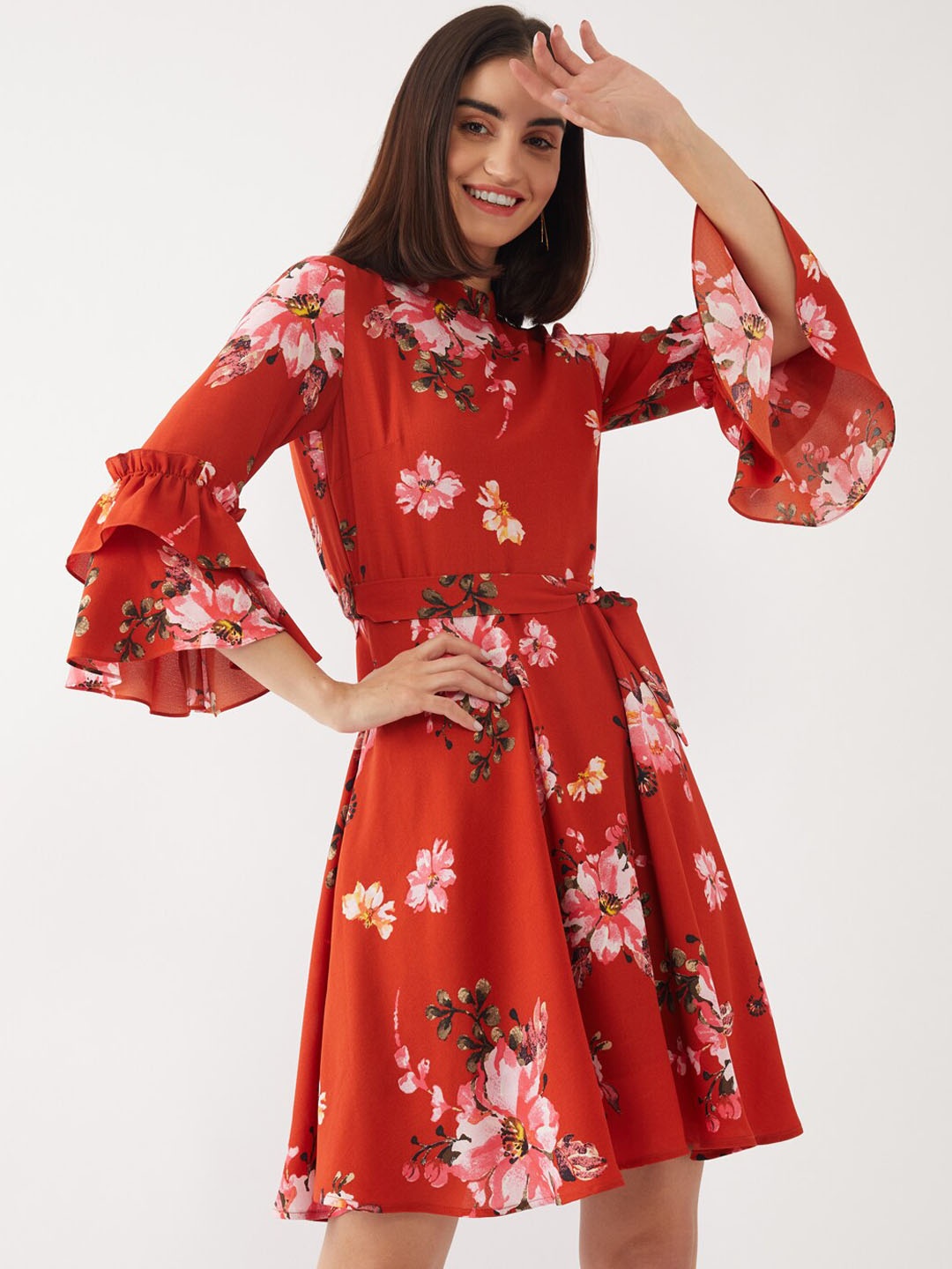 

Zink London Red Floral Dress