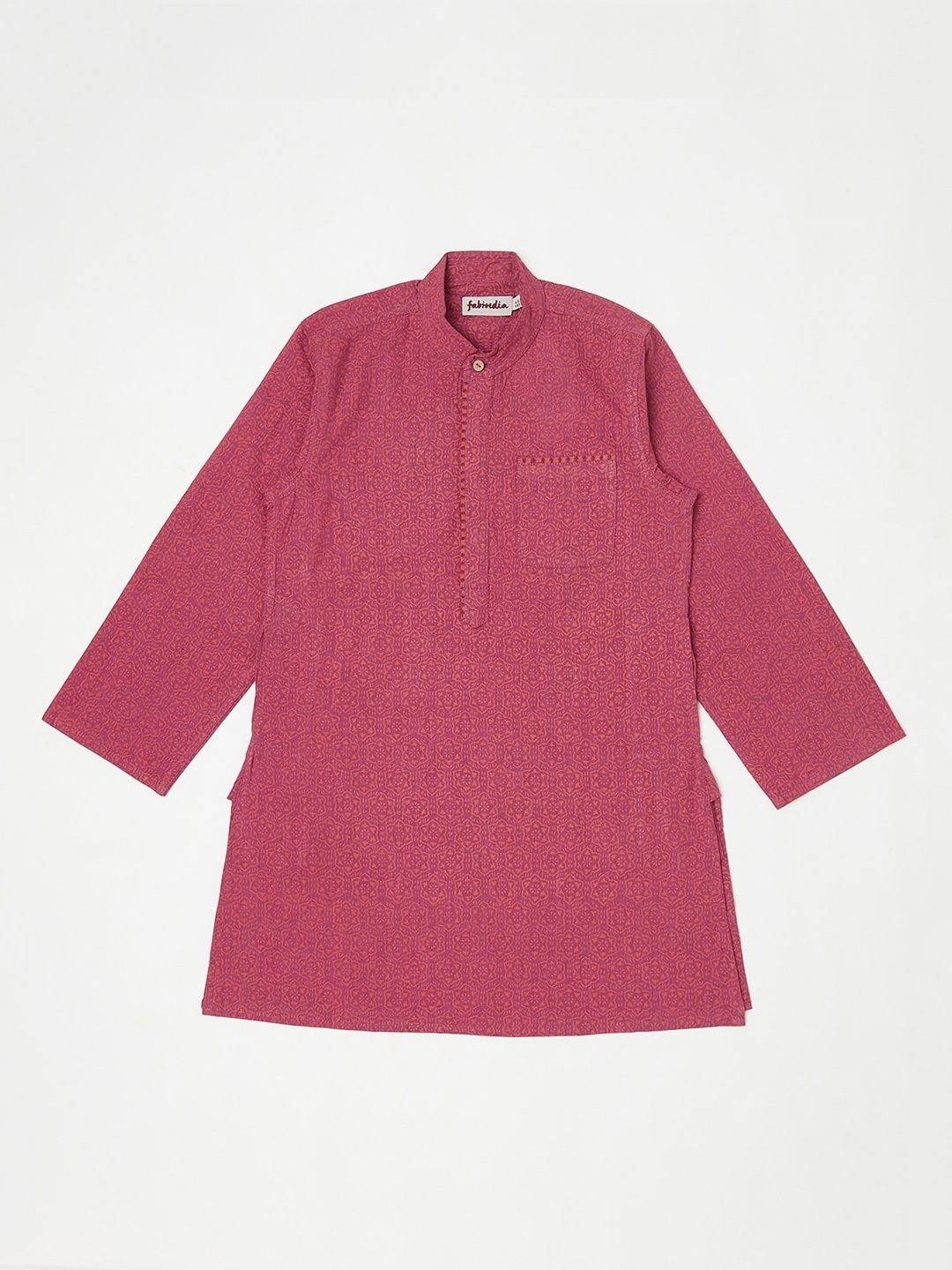

Fabindia Boys Purple & Red Ethnic Motifs Printed Kurta