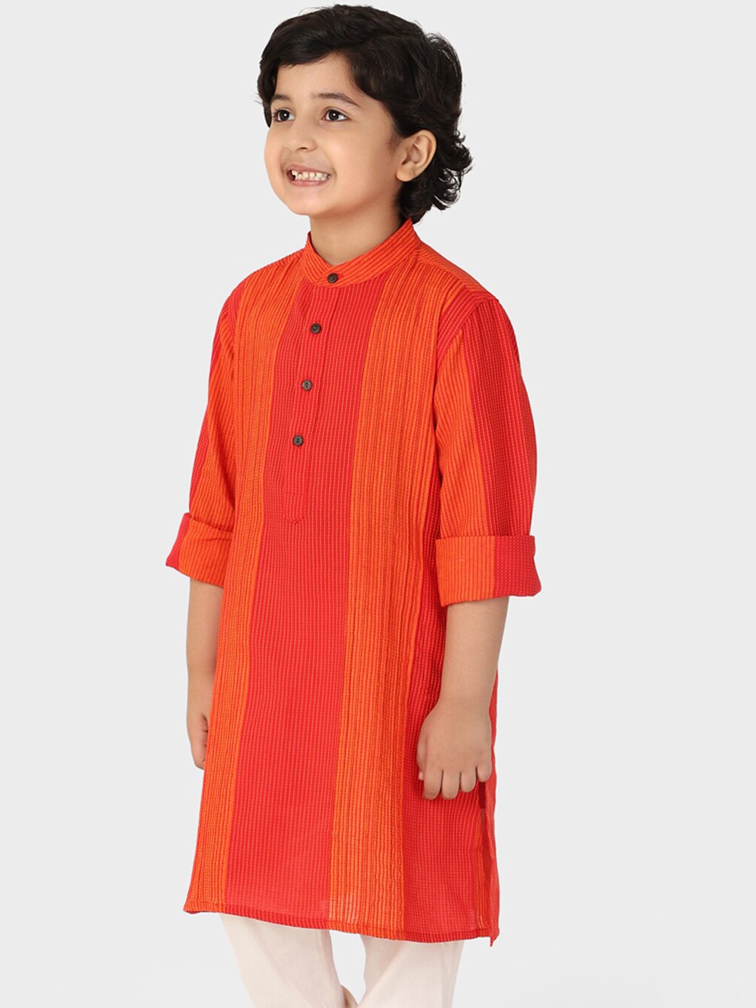 

Fabindia Boys Red Thread Work Kurta
