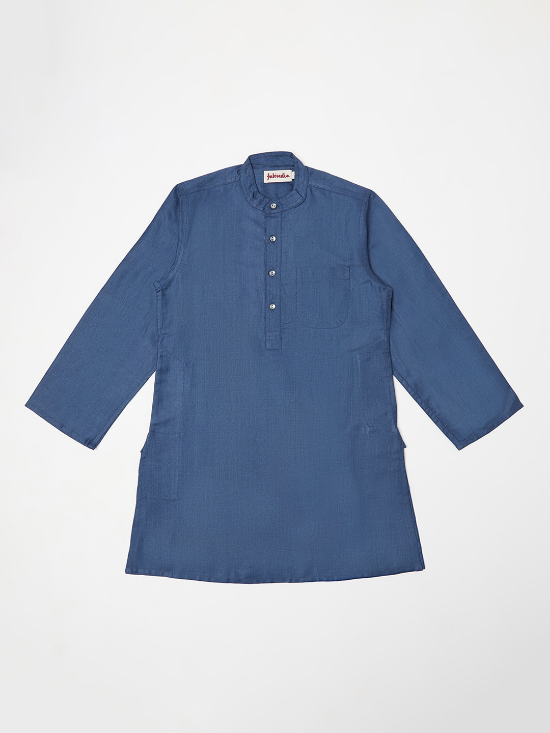 

Fabindia Boys Blue Solid Kurta