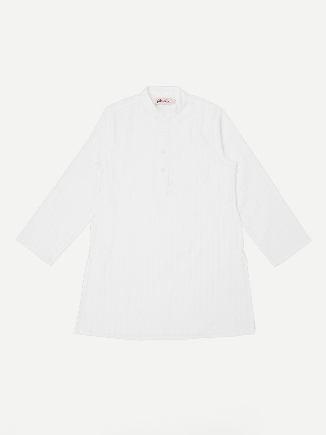 

Fabindia Boys White Striped Cotton Dobby Kurta