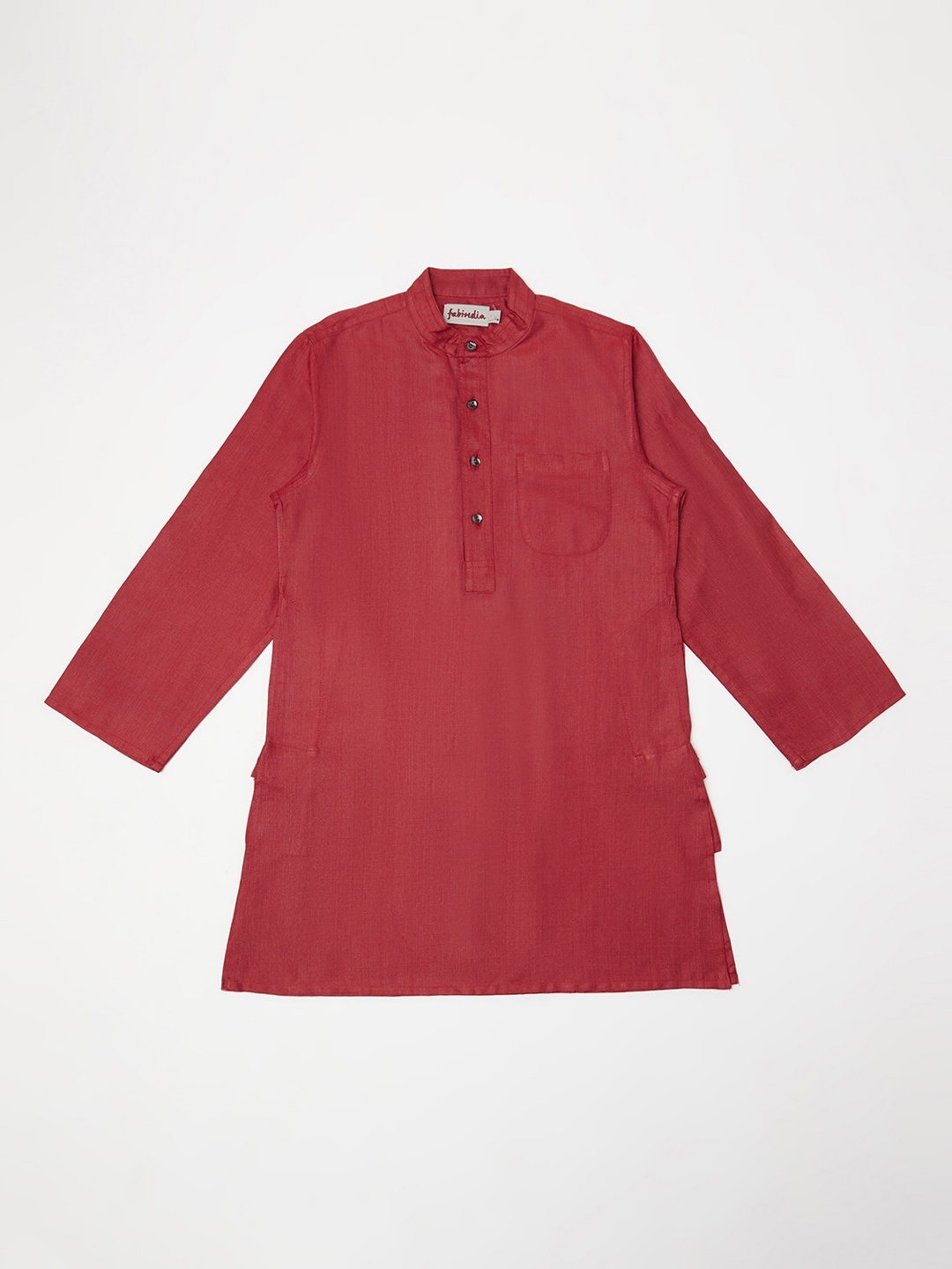 

Fabindia Boys Maroon Solid Kurta