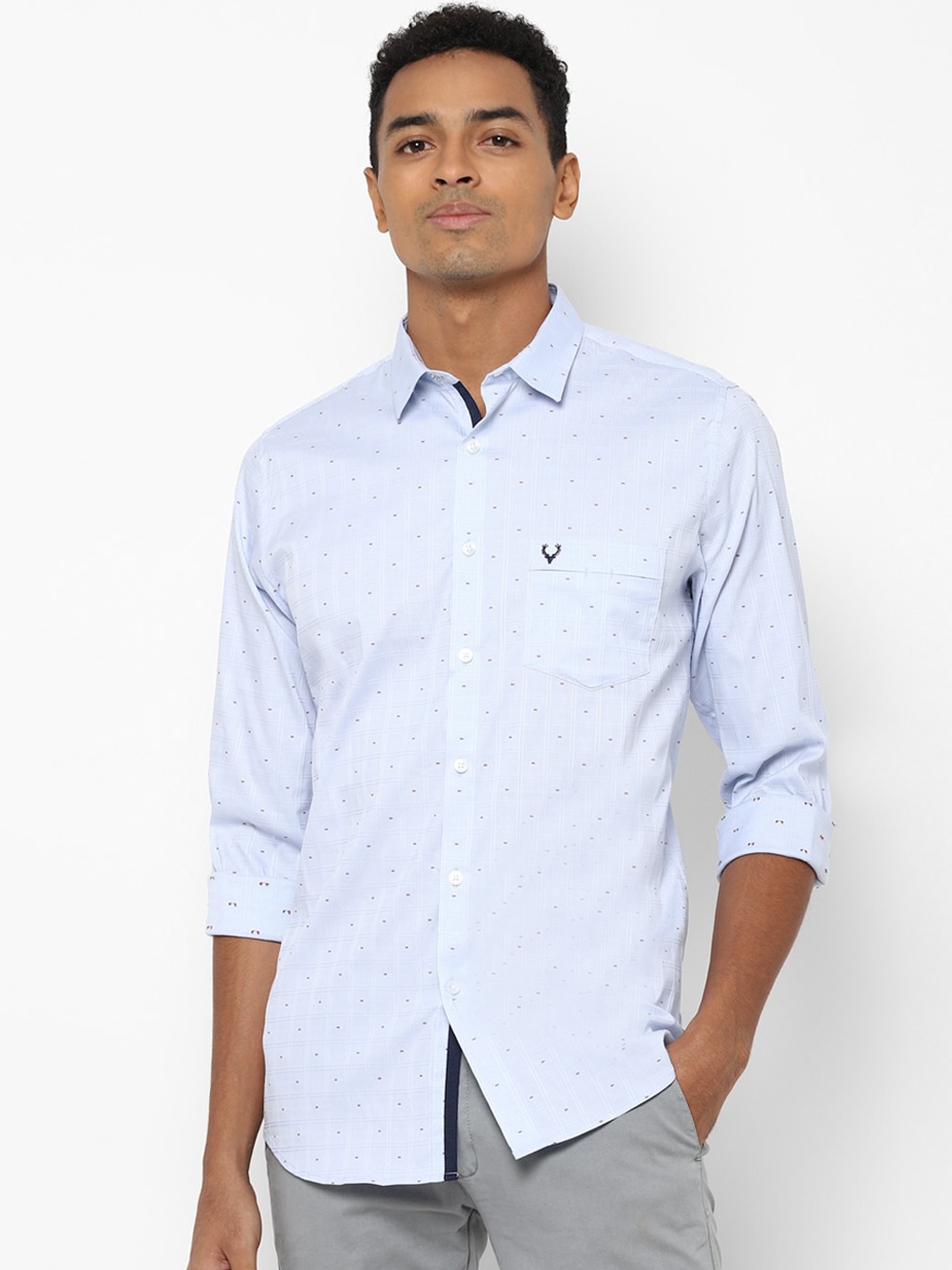 

Allen Solly Men Blue Slim Fit Opaque Printed Casual Shirt