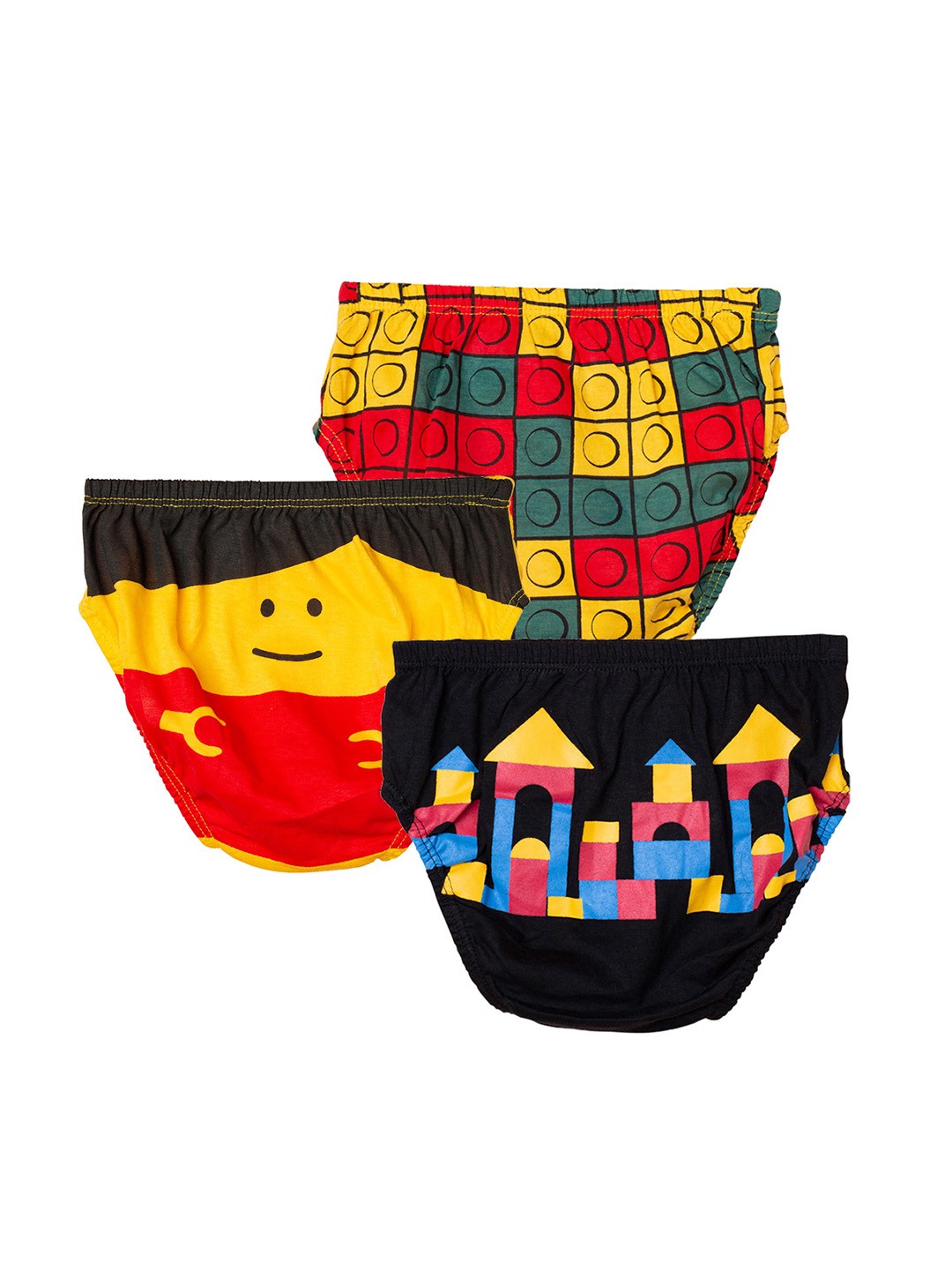 

You Got Plan B Boys Pack Of 3 Printed Pure Cotton Basic Briefs, Black