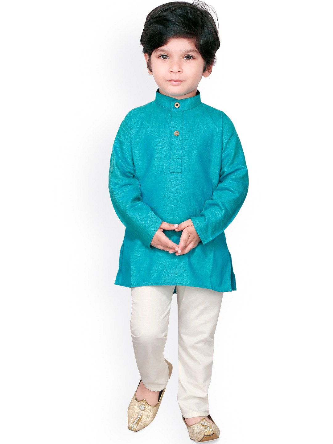 

Ridokidz Boys Sea Green Regular Kurta with Pyjamas