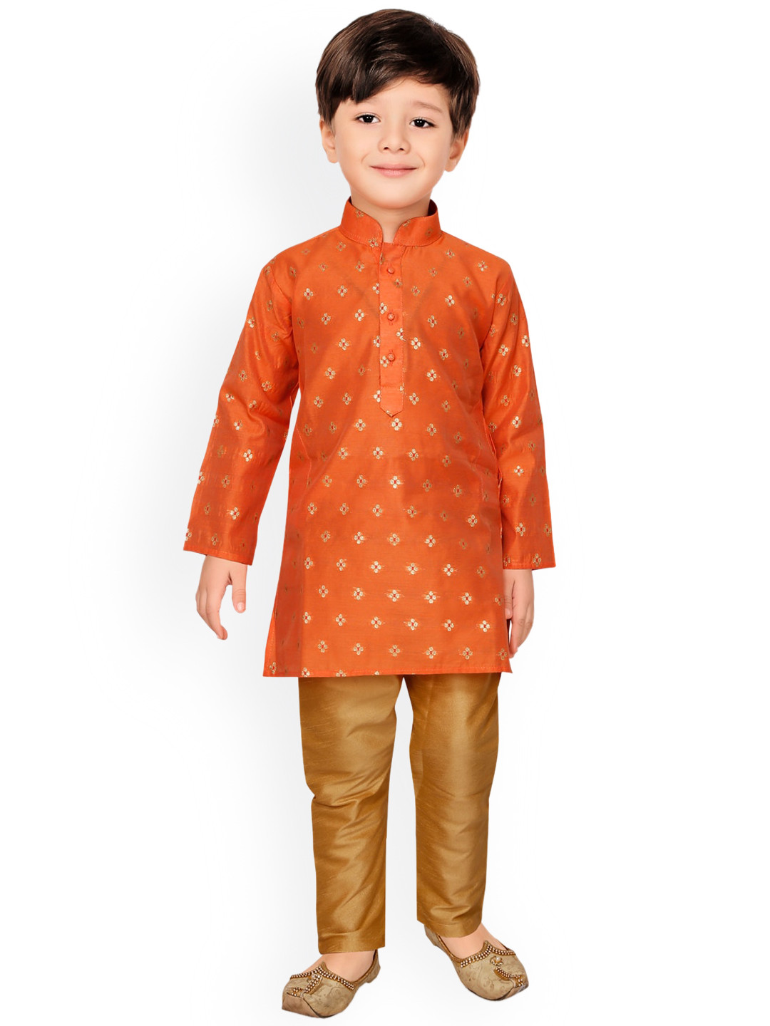 

Ridokidz Boys Orange Regular Kurta with Pyjamas