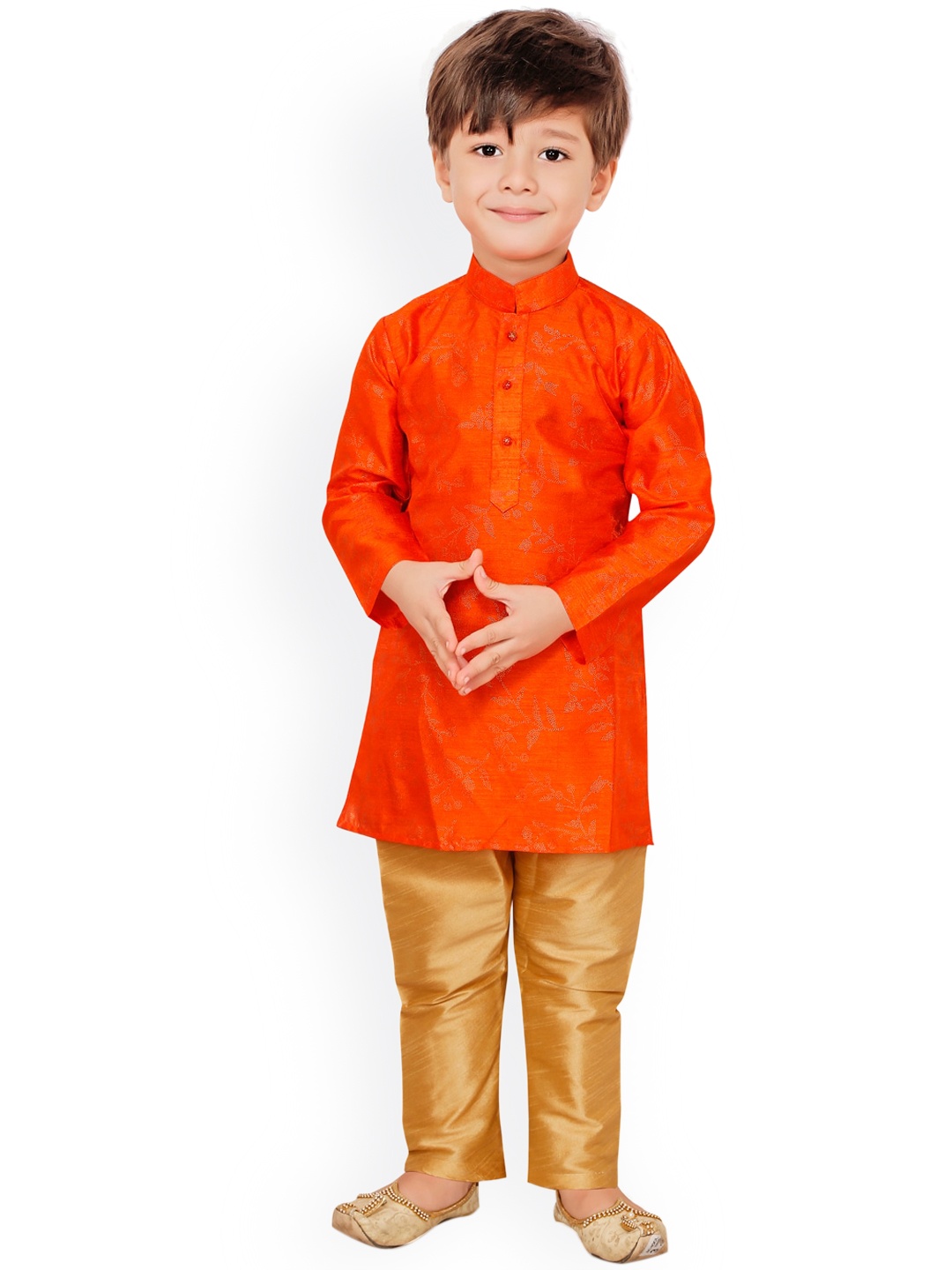 

Ridokidz Boys Orange Regular Kurta with Pyjamas