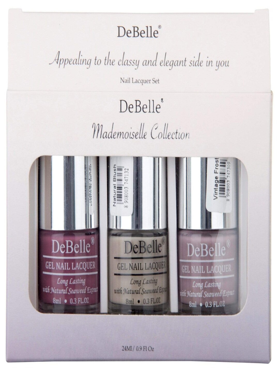 

DeBelle Set Of 3 Mademoiselle Classic Nudes Nail Polish 8 ml Each, Multi