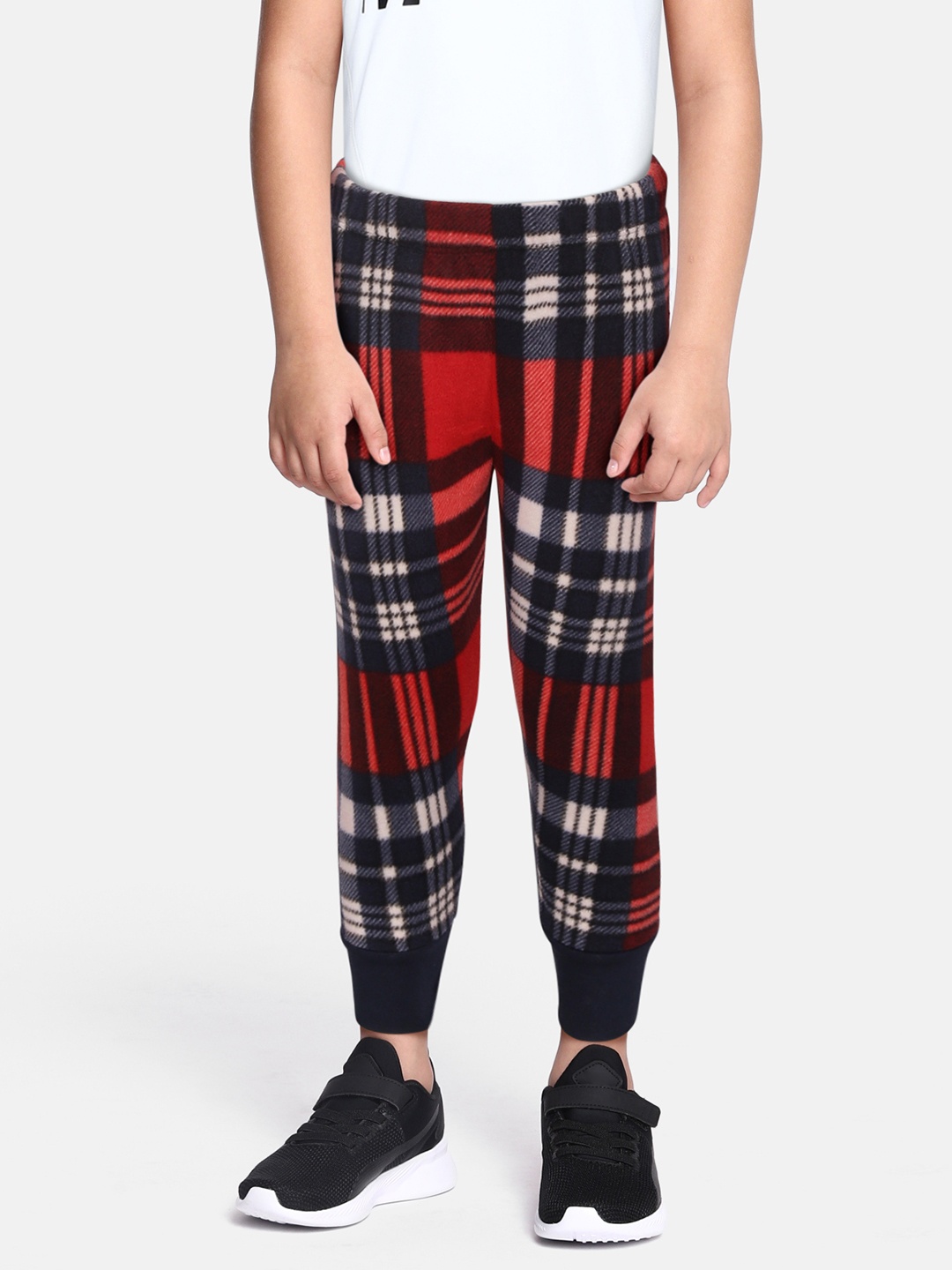 

CrayonFlakes Kids Red Checked Fleece Joggers