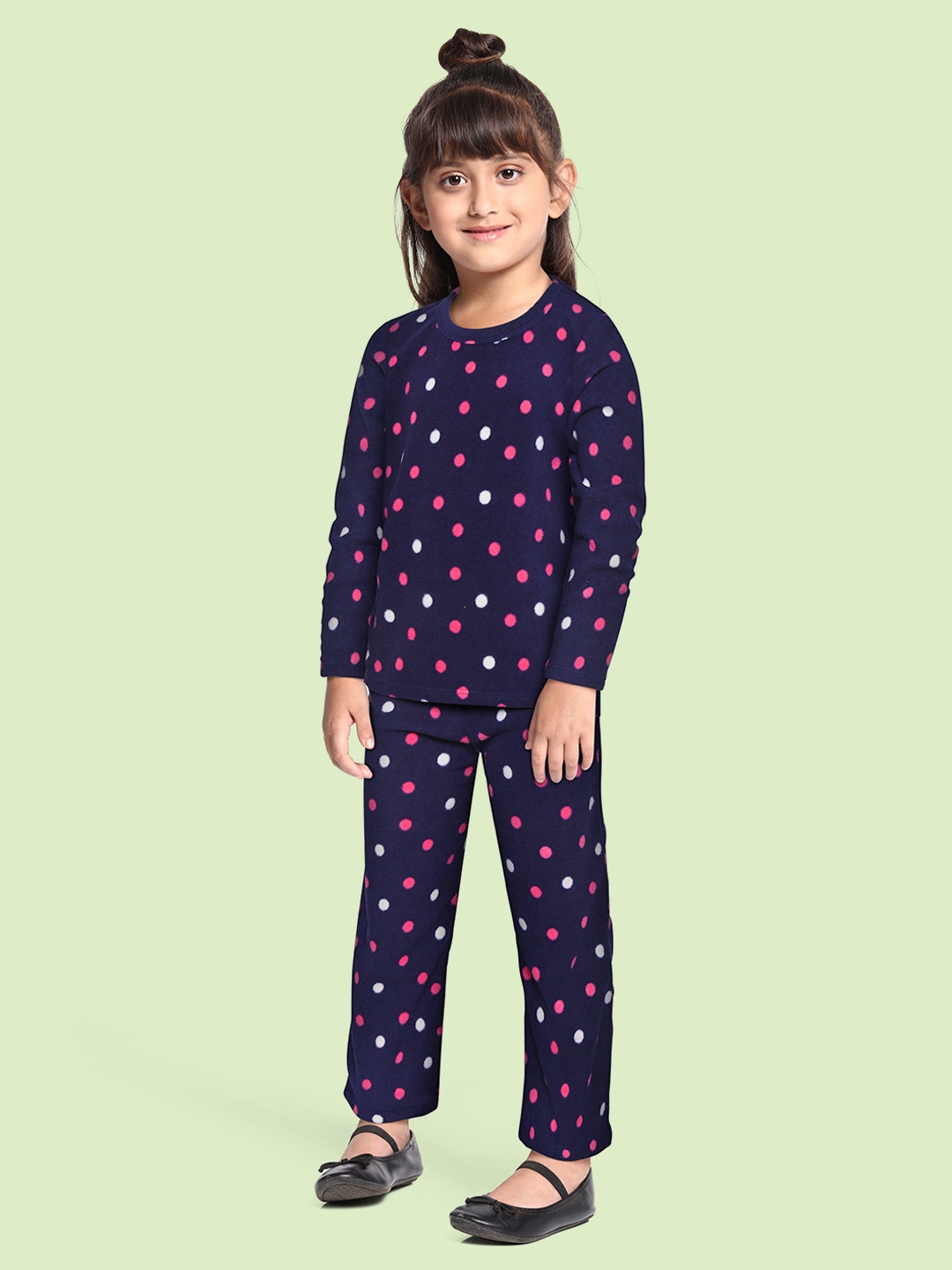 

CrayonFlakes Girls Navy Blue Printed T-shirt with Trousers