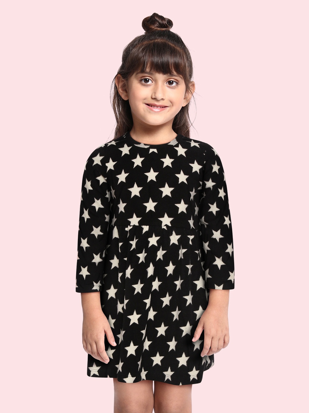 

CrayonFlakes Black Fleece Fit & Flare Dress